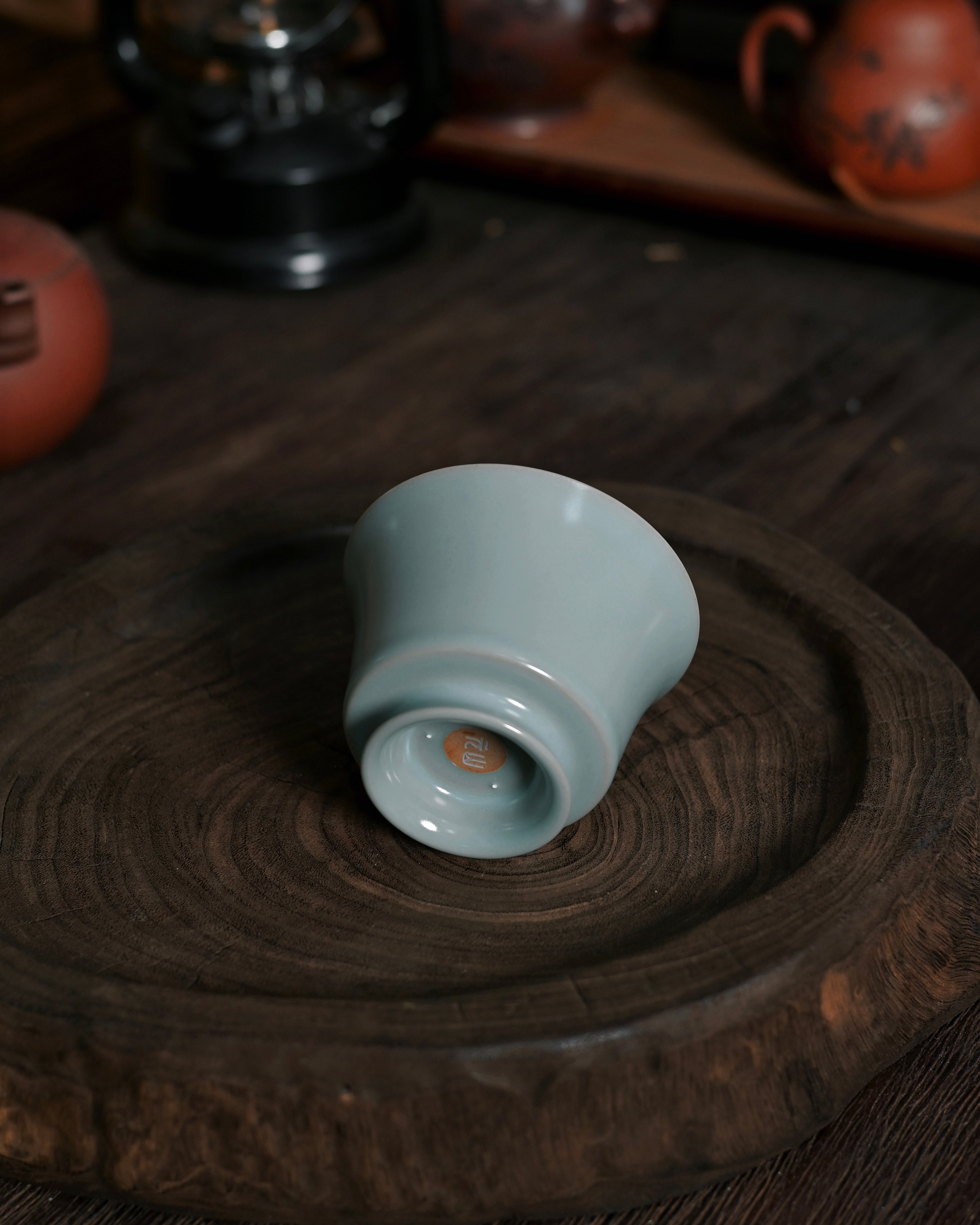 ru kiln sky blue monochrome glaze – Ru Ware Sky-Blue Glaze Short-Stem Teacup by Kungfuyang