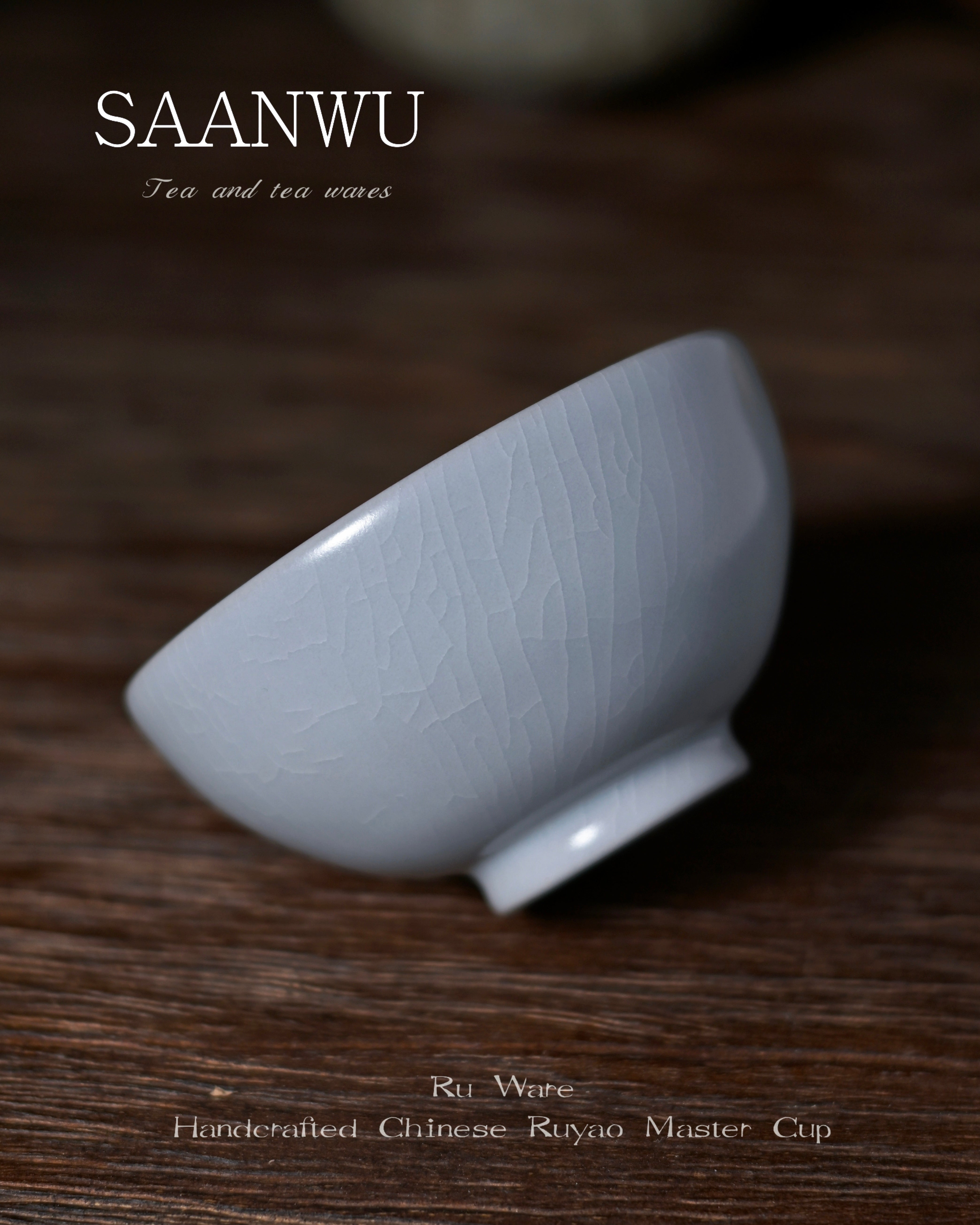 ru kiln three nail firing base marks – Ru Ware Moon-White Glaze Master Cup 100ml by Kungfuyang