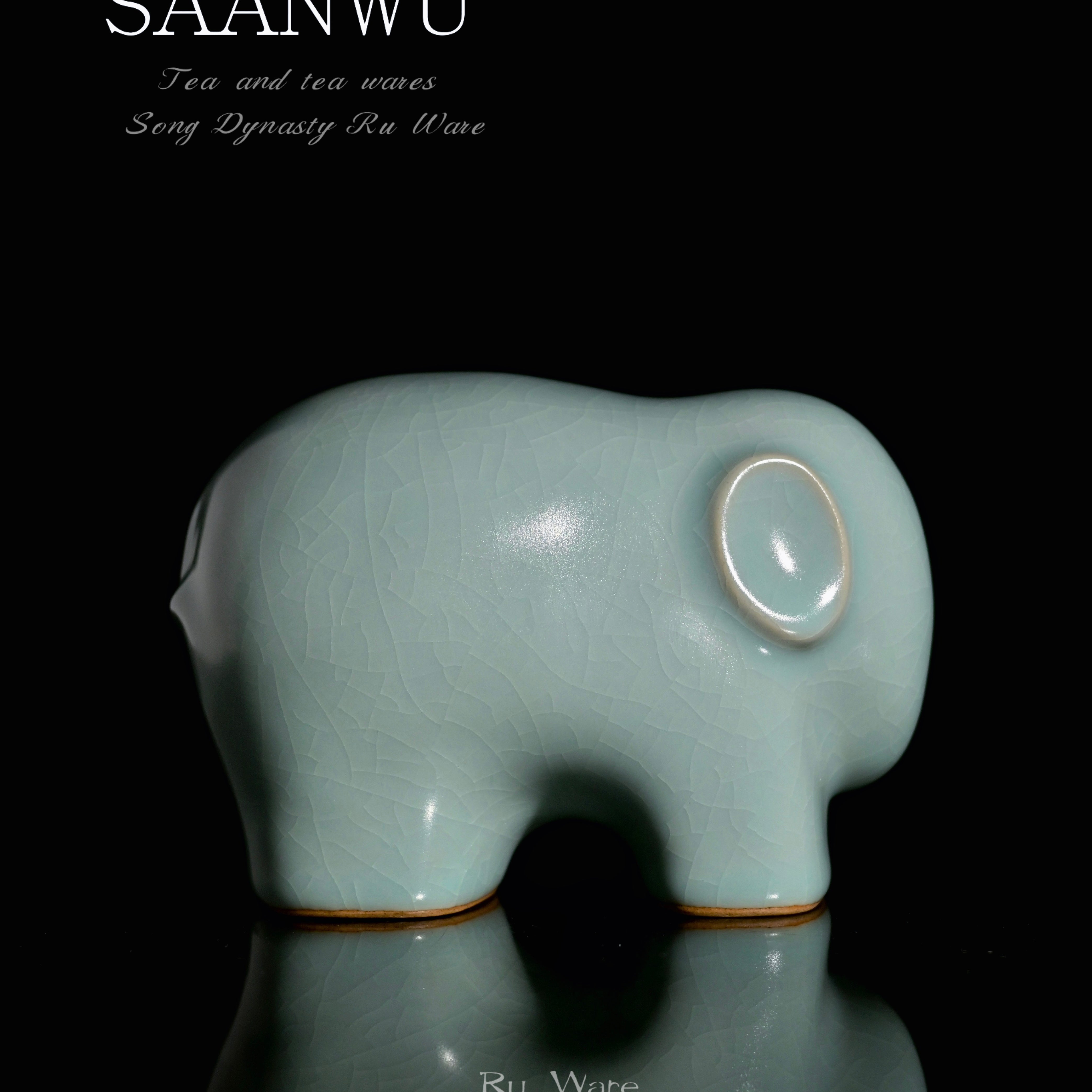 ru porcelain elephant statue tea pet – Ru Ware Celadon Glaze Tea Pet Porcelain Elephant Ornament by Kungfuyang