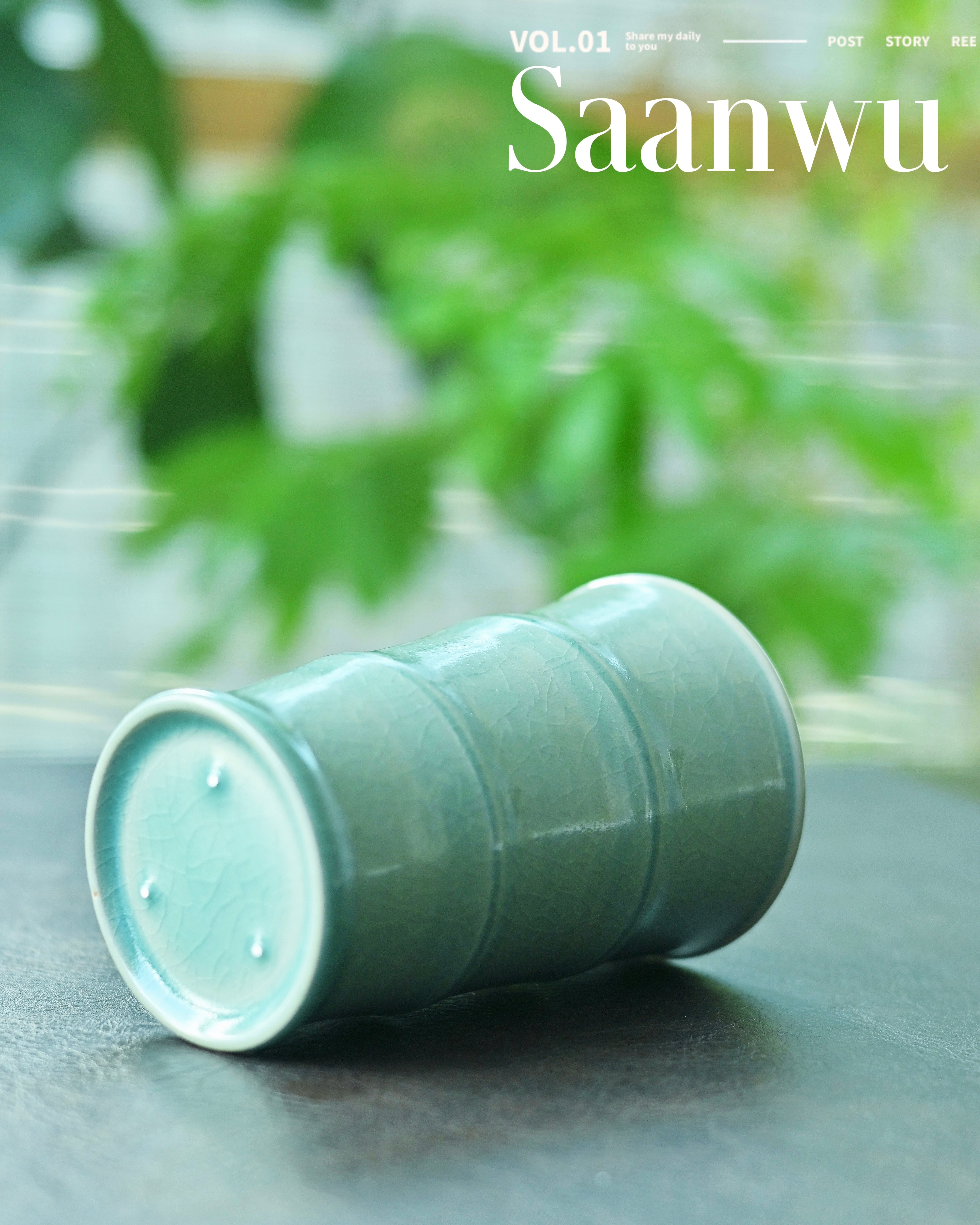 ru porcelain jade like glaze cup – Ru Porcelain "Jade Bamboo" Cola Cup (300ml) by Kungfuyang