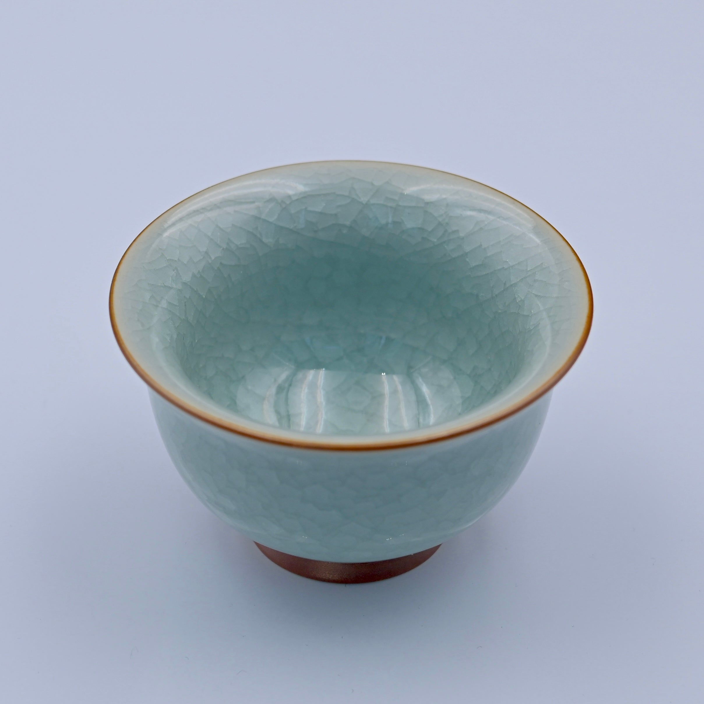 ru porcelain ru kiln host teacup – Ru Porcelain Ice-Crackle Glaze Press Hand Cup by Kungfuyang