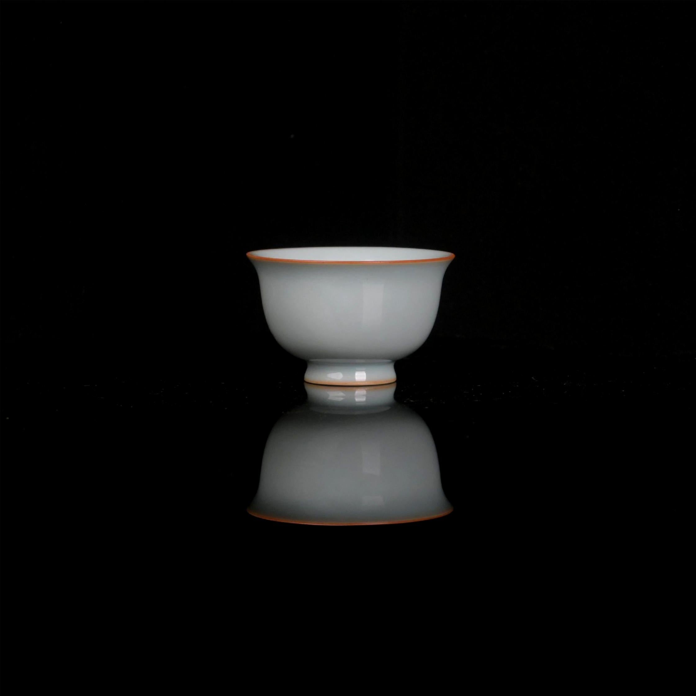 ru ware celadon glaze – Handcrafted Ru Kiln High-end Teacup Sky-blue Size S 60ml by Kungfuyang