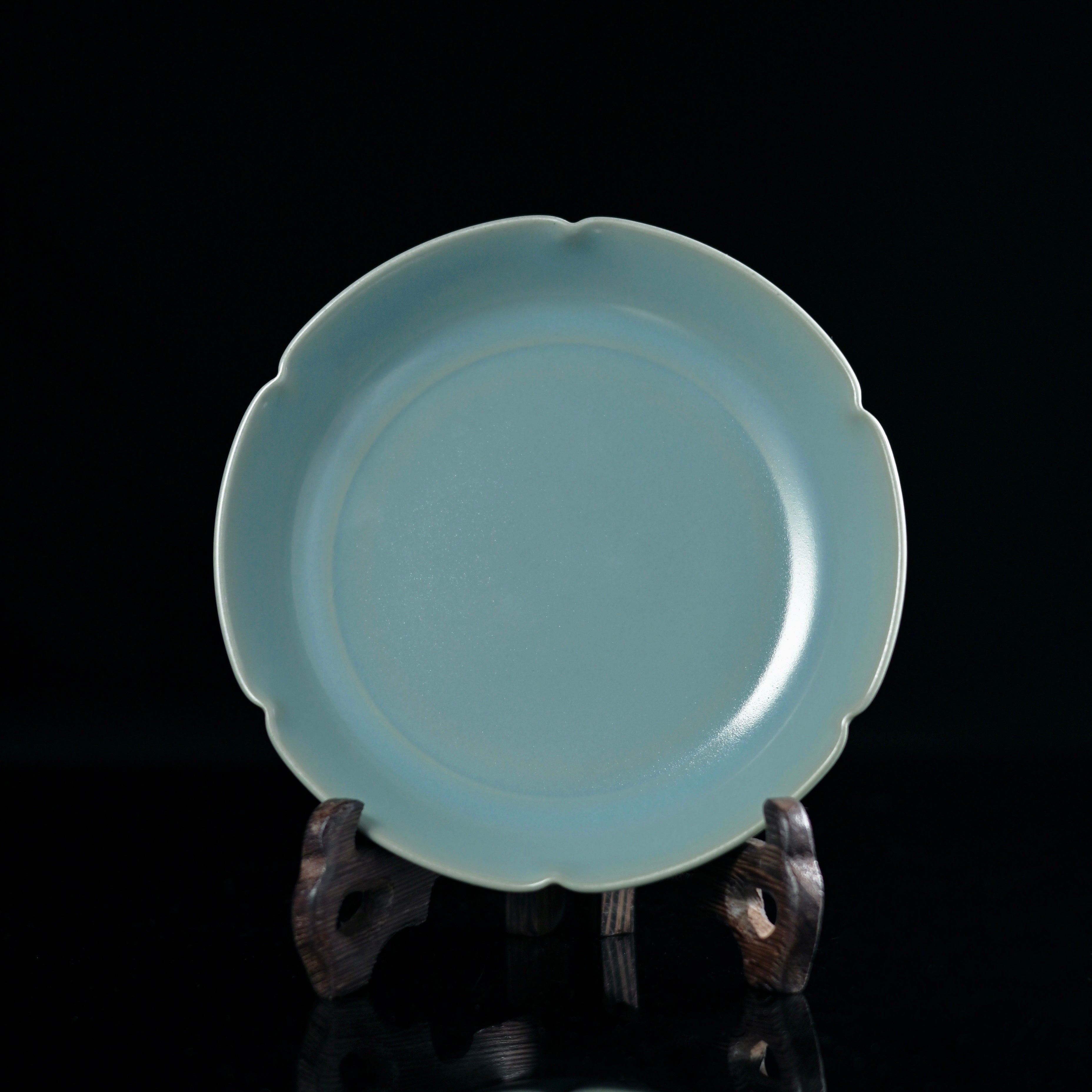 ru ware flower rimmed brush washer – Unique Piece Ru Ware Sky-Blue Glaze Flower-rimmed Brush Washer by Kungfuyang