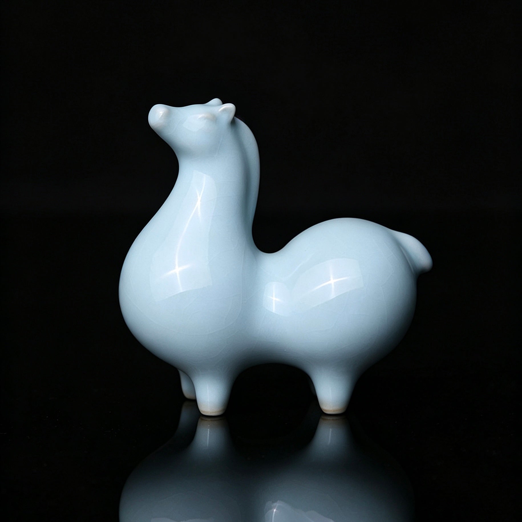 ru ware horse shape tea pet – Ru Ware Celadon Glaze Tea Pet Porcelain Horse Ornament by Kungfuyang