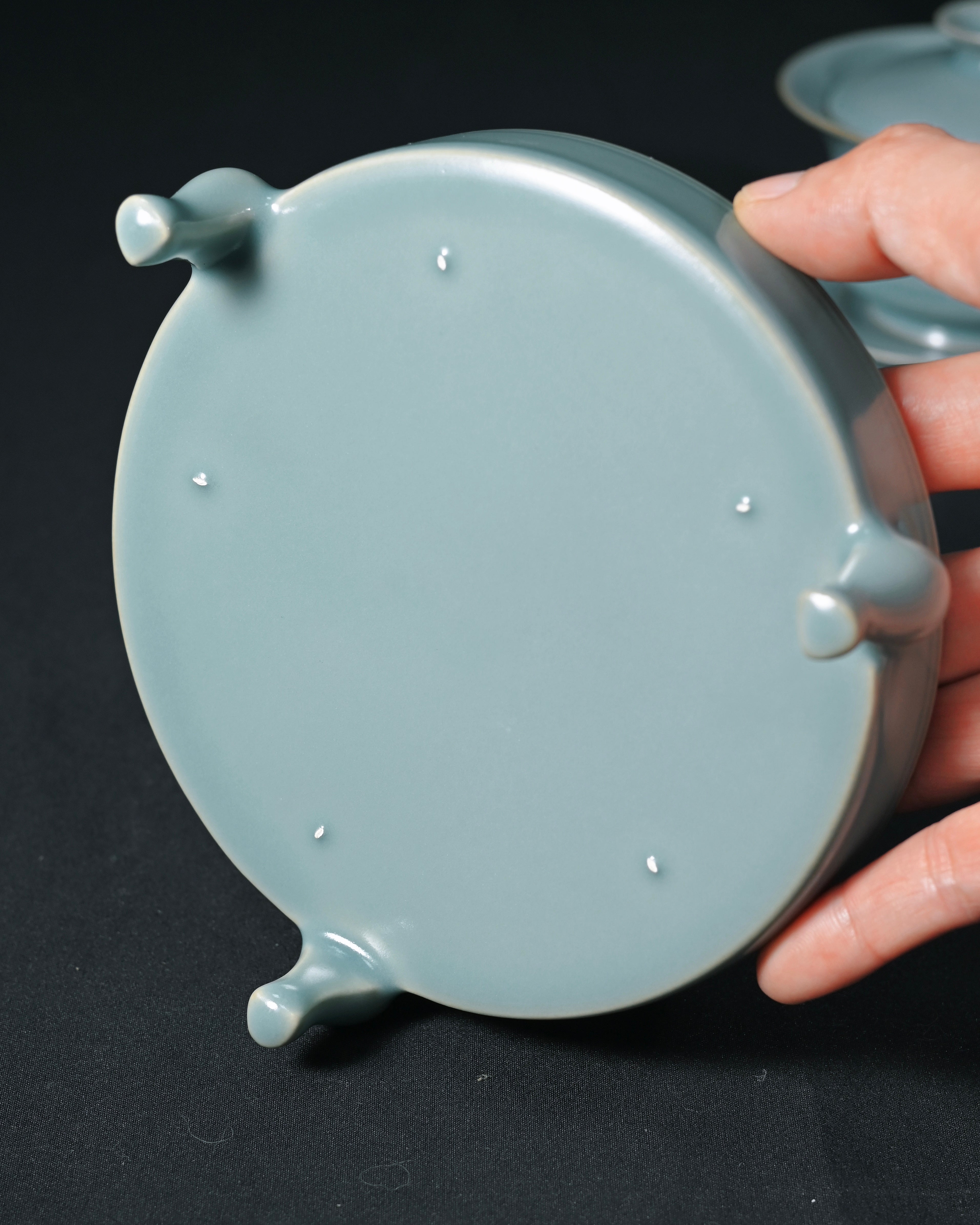 ru ware reproduction tripod stand of zun – Ru Ware Sky-Blue Glaze Stand of Zun Tripod (Tea Tray) by Kungfuyang