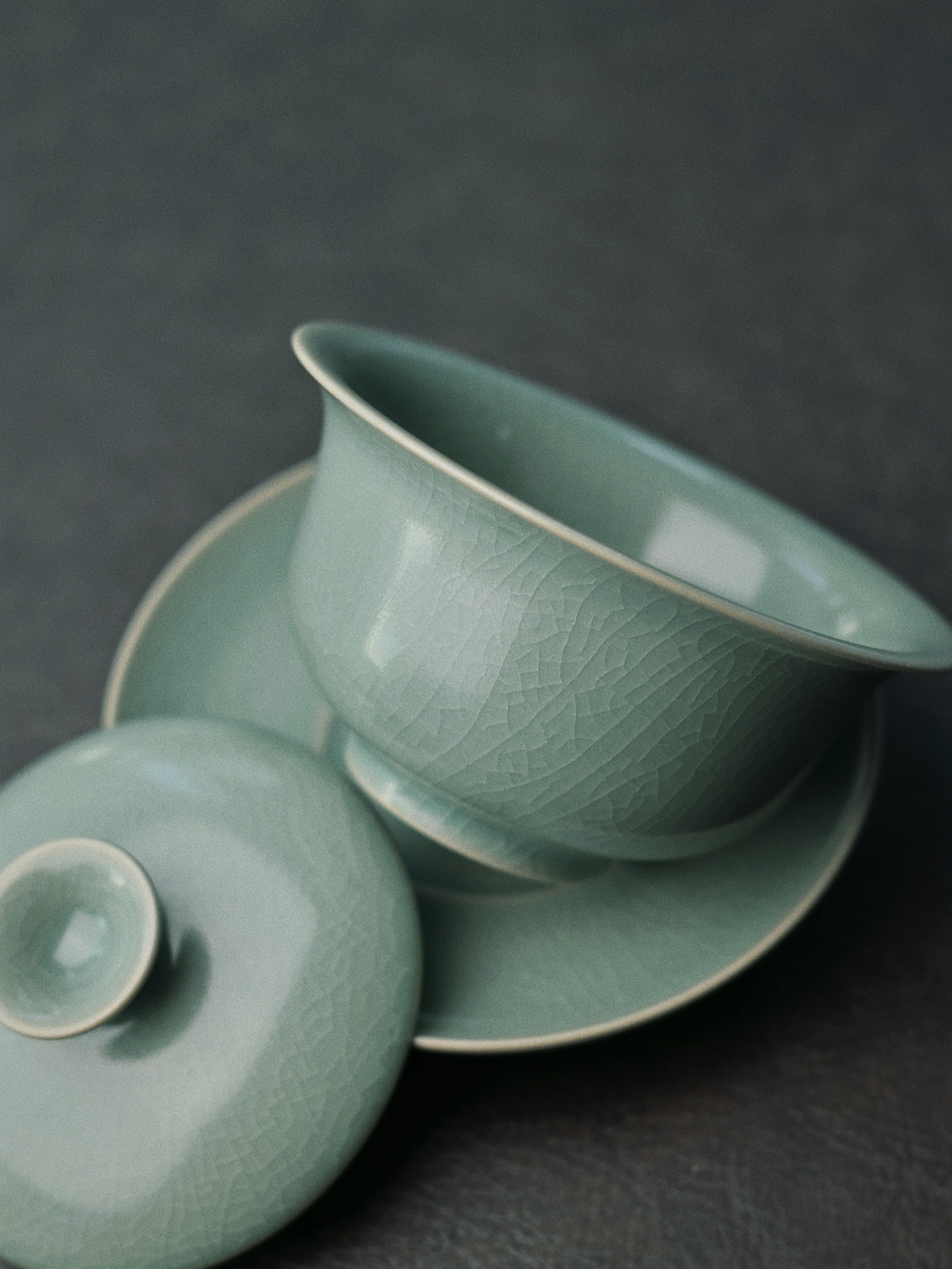 ru ware retro glaze crackle gaiwan – Ru Porcelain Gaiwan (Tea Bowl) with Crab-Claw Crackle Patterns by Kungfuyang