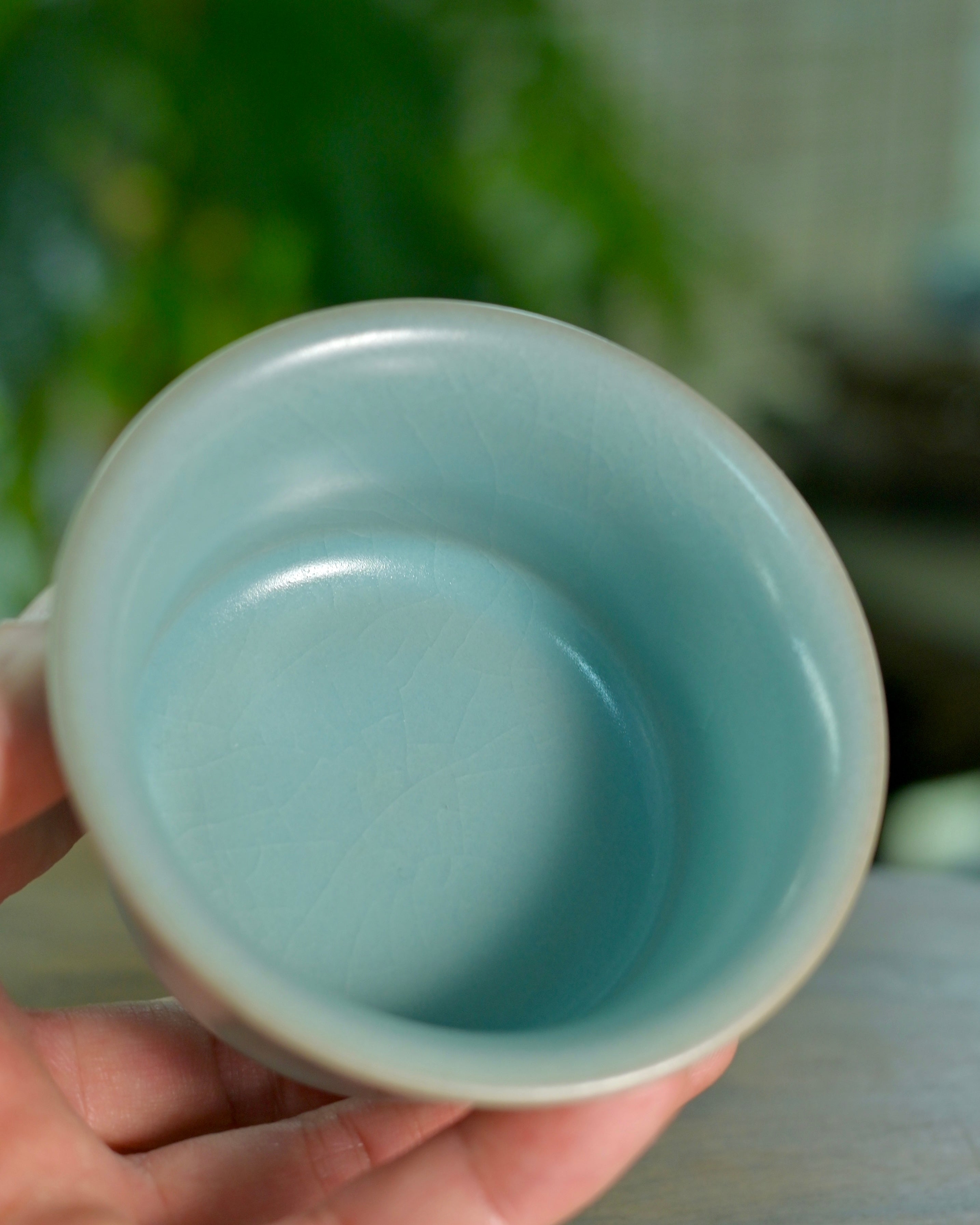ru ware sky after rain celadon glaze – Ru Ware Horse-Shoe Teacup 100ml by Kungfuyang