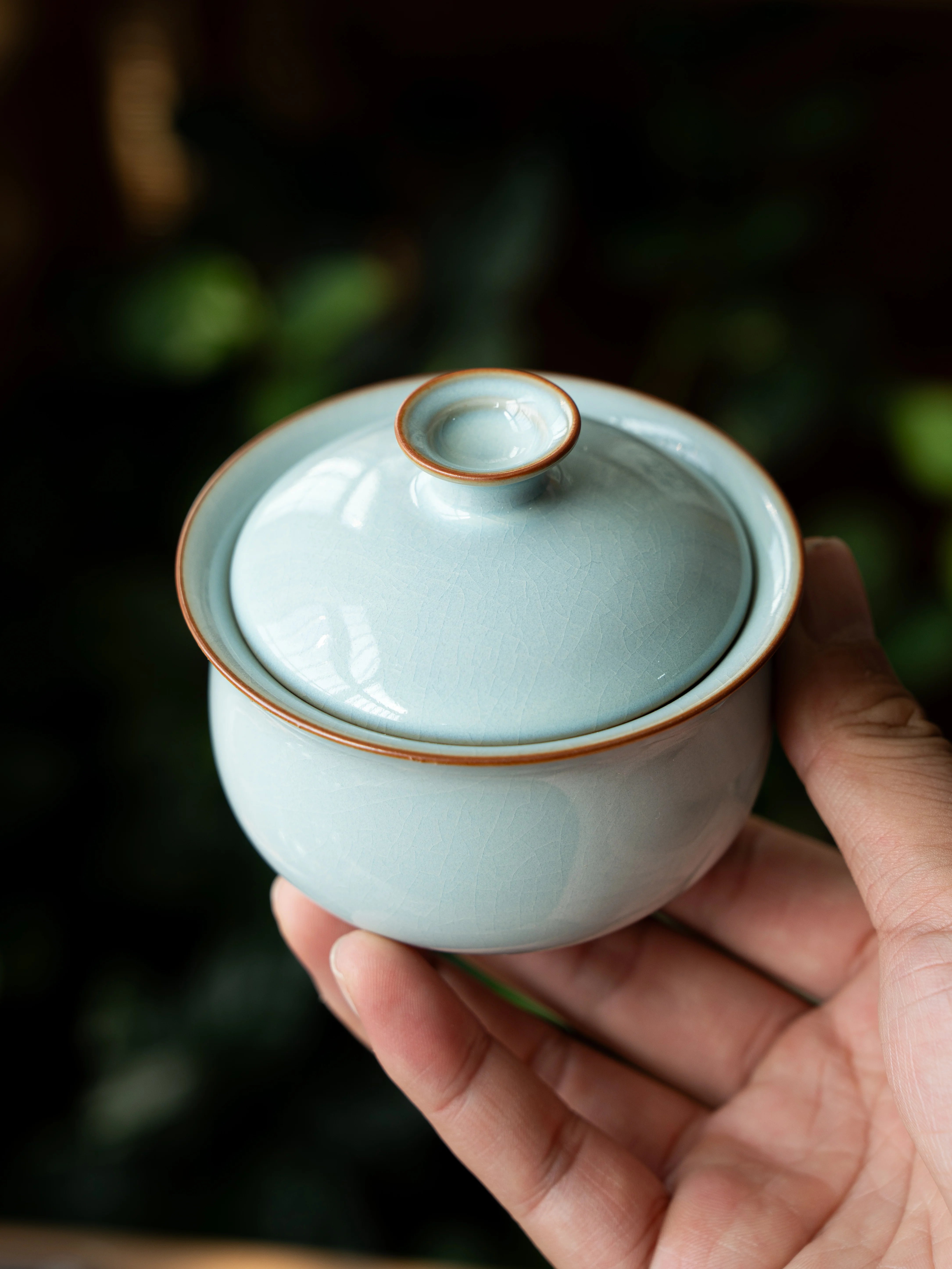 ru ware sky blue gaiwan delicate cicada s – Ru Ware Sky-Blue Gaiwan Delicate "Cicada's Wing" Crackle Glaze by Kungfuyang