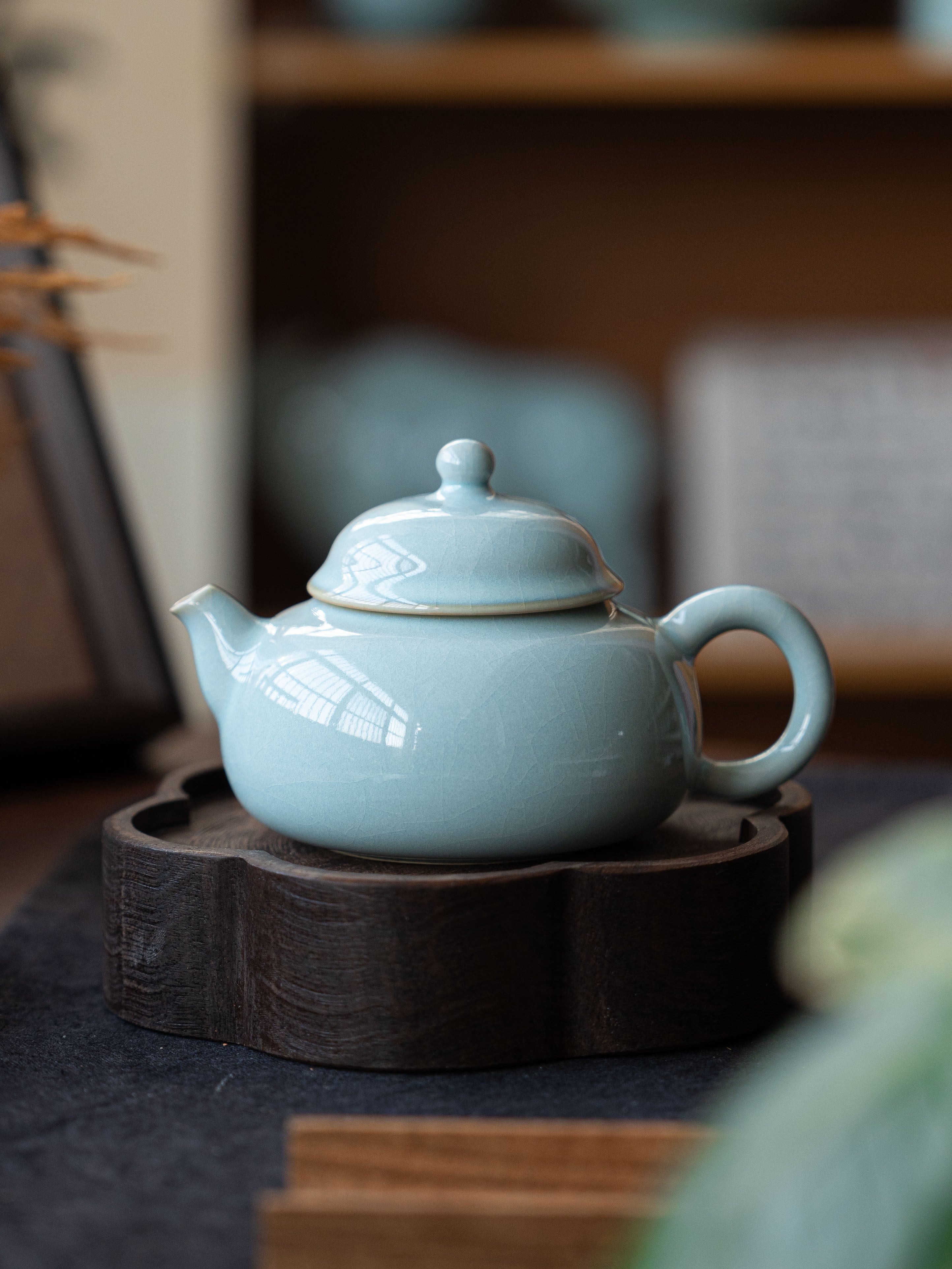 ru ware sky blue glaze crackle pattern – Ru Porcelain Sky-Blue Glaze Crackle Pattern Teapot 200ml by Kungfuyang, view 5-2