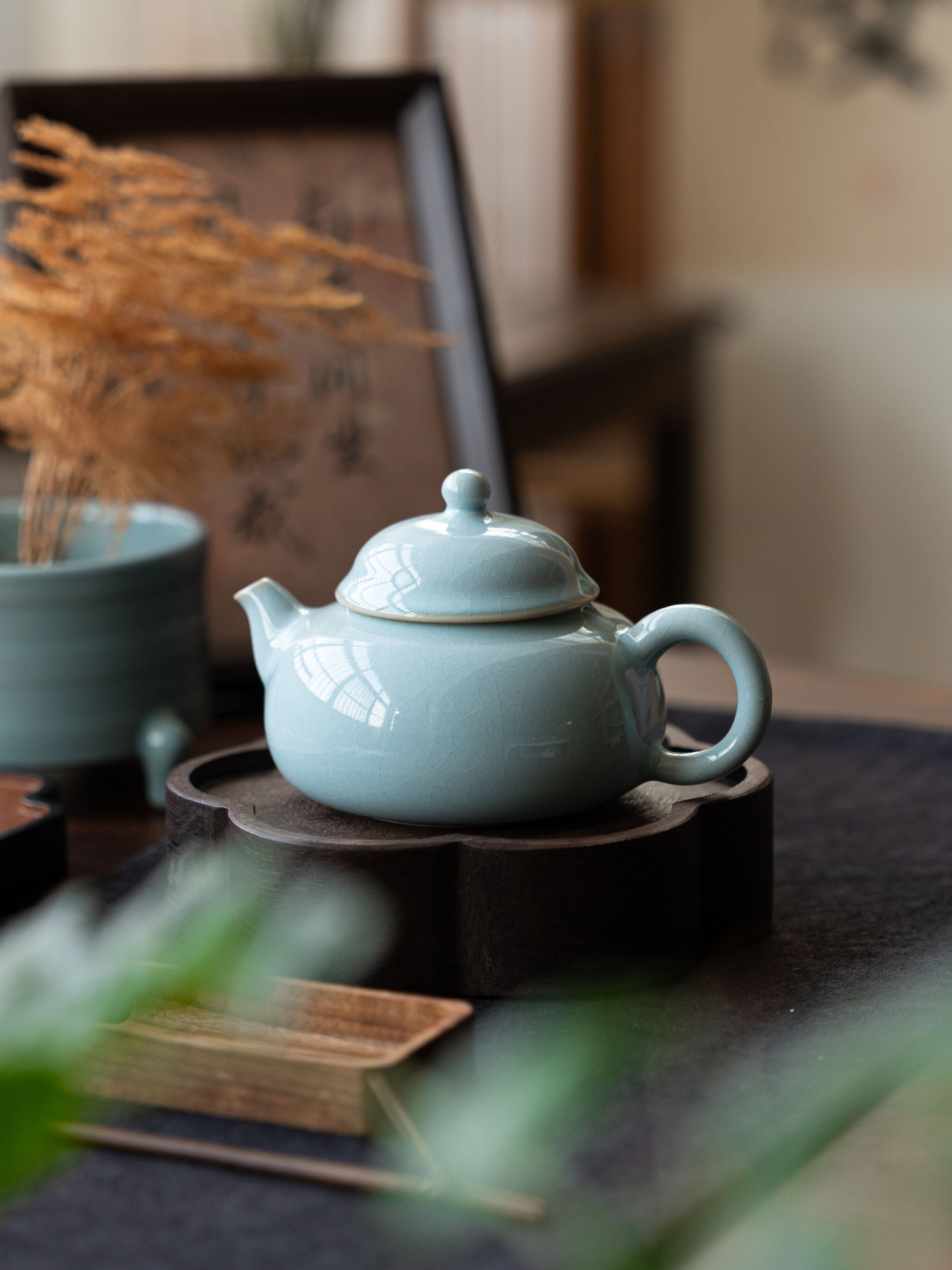 ru ware sky blue glaze crackle pattern – Ru Porcelain Sky-Blue Glaze Crackle Pattern Teapot 200ml by Kungfuyang