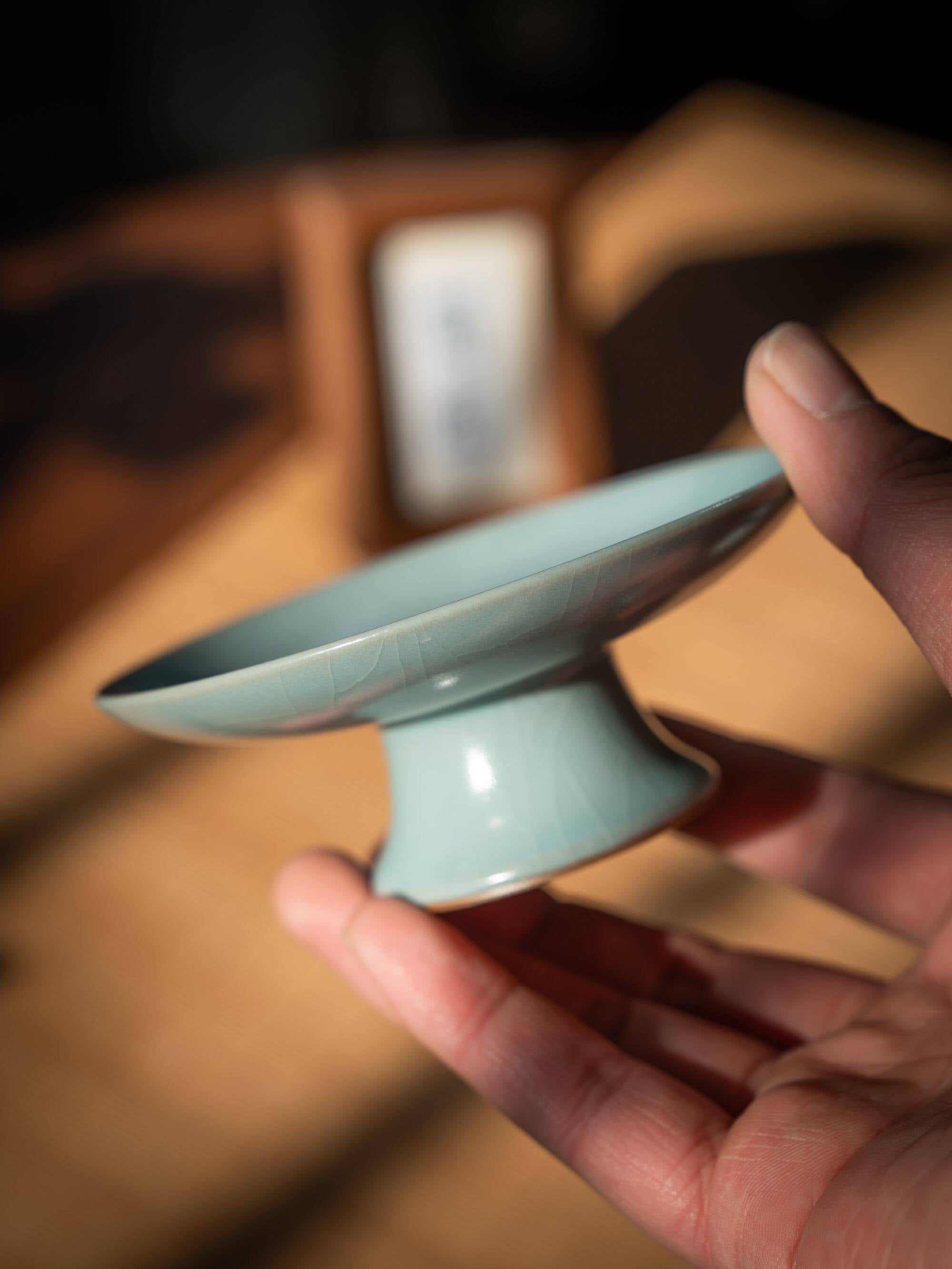 ru ware sky blue glaze saucer set – Ru Porcelain Sky-Blue Glaze Teacup with Saucer Set 60ml by Kungfuyang