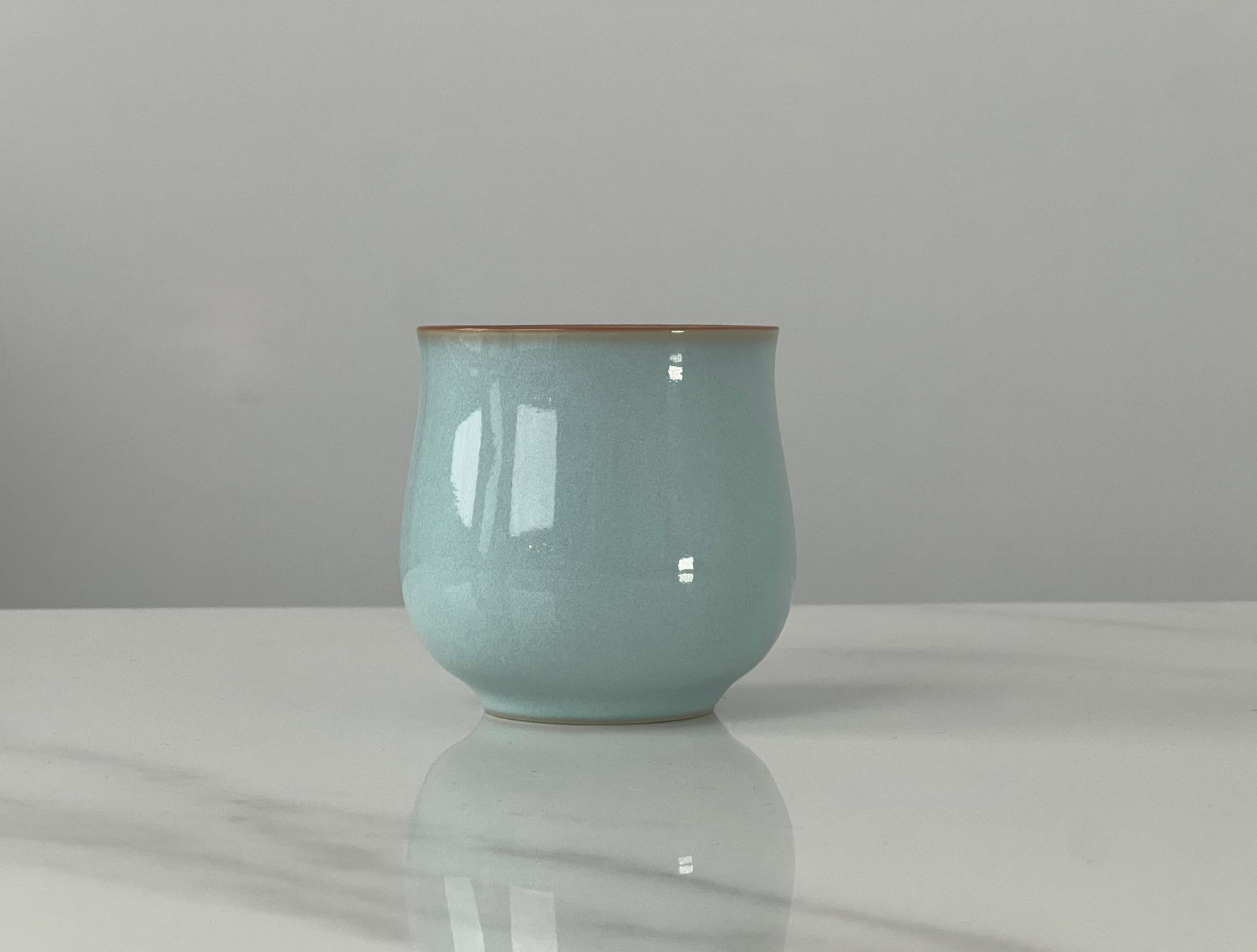 ru ware tea brewing cup – Ru Ware Retrho Teacup Ru Kiln Handcrafted Teacup by Kungfuyang