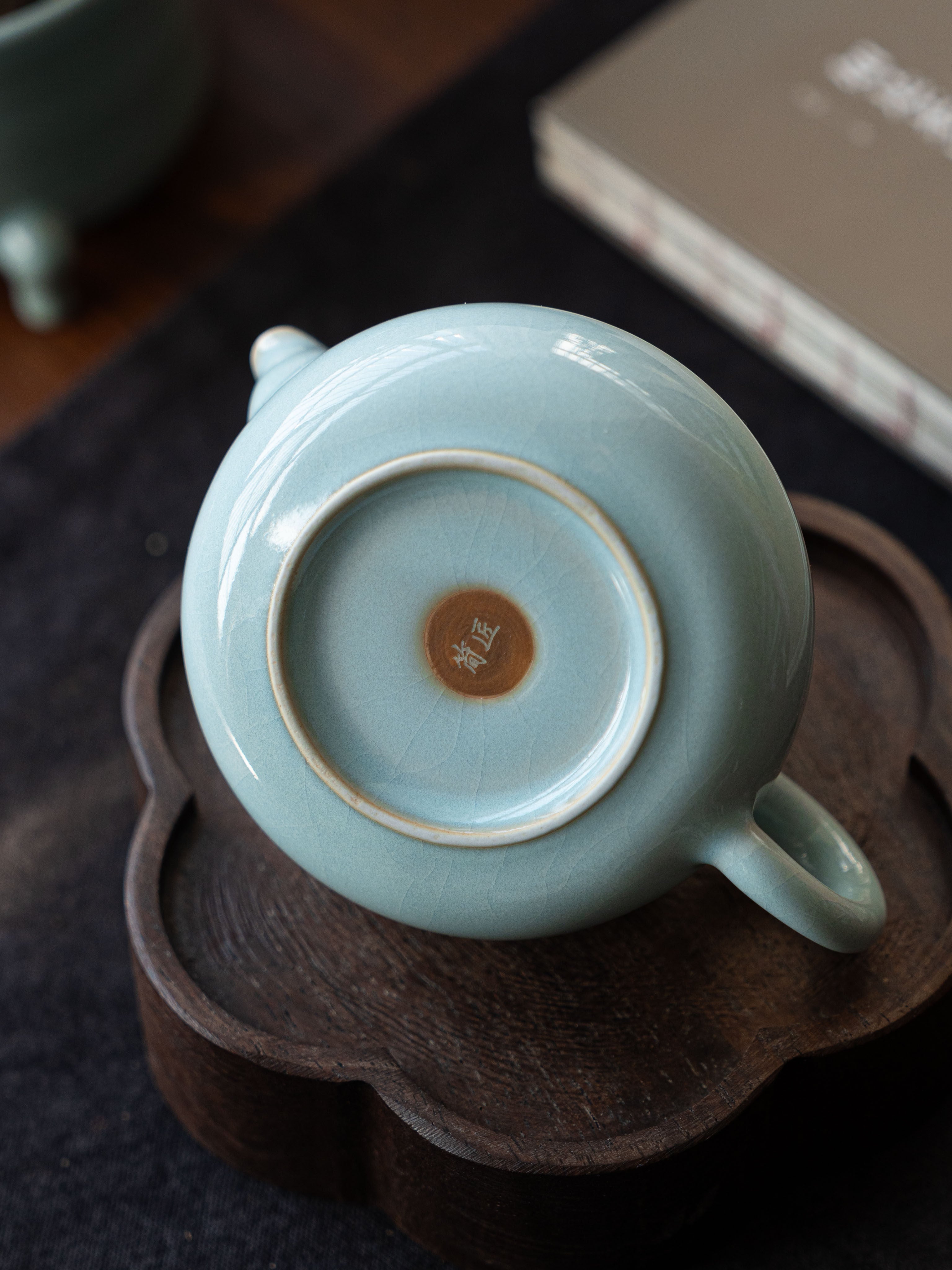 ru ware teapot200ml – Ru Porcelain Sky-Blue Glaze Crackle Pattern Teapot 200ml by Kungfuyang