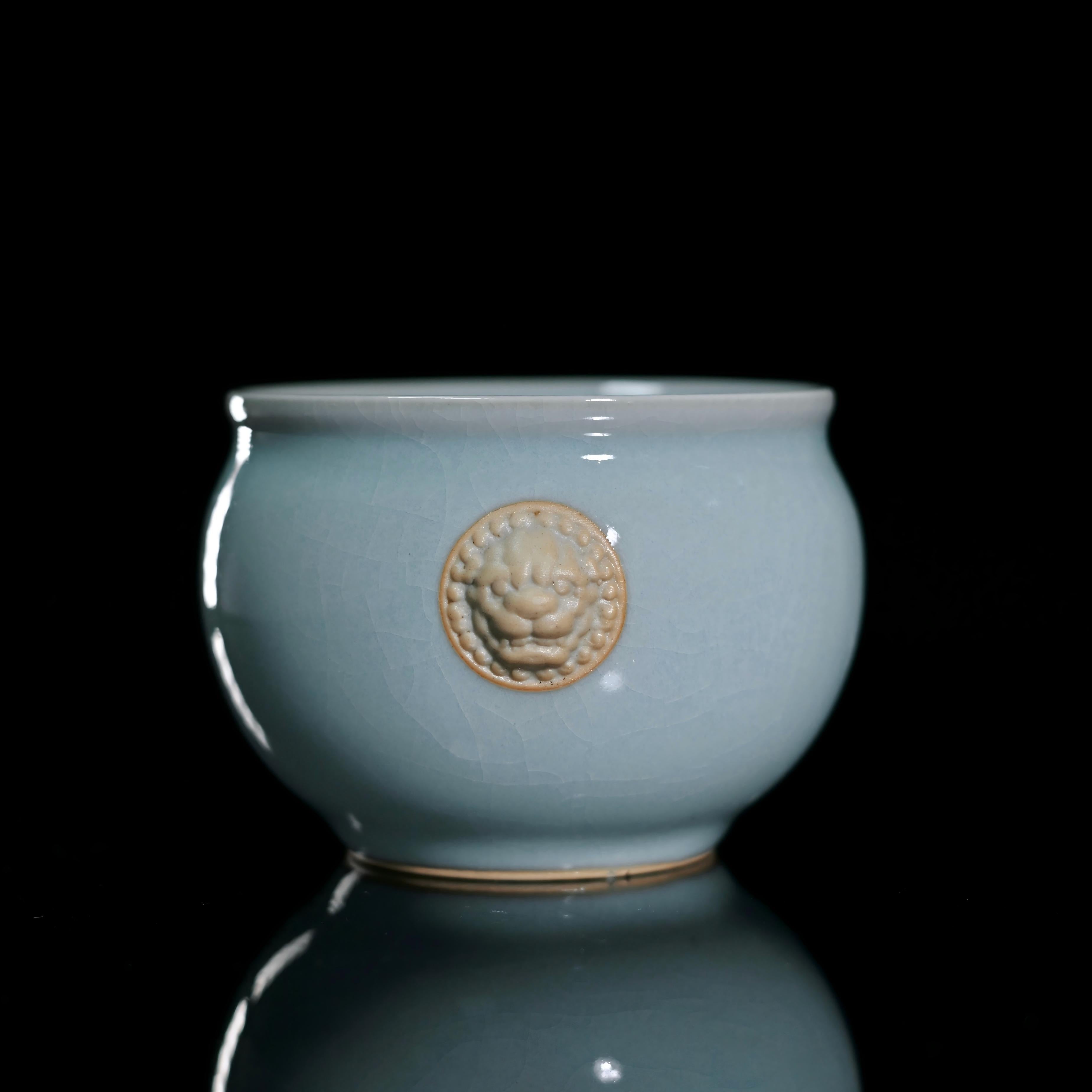 ru ware tiger head master cup – Ru Ware Sky-Blue Tiger-Head Master Cup 180ml by Kungfuyang