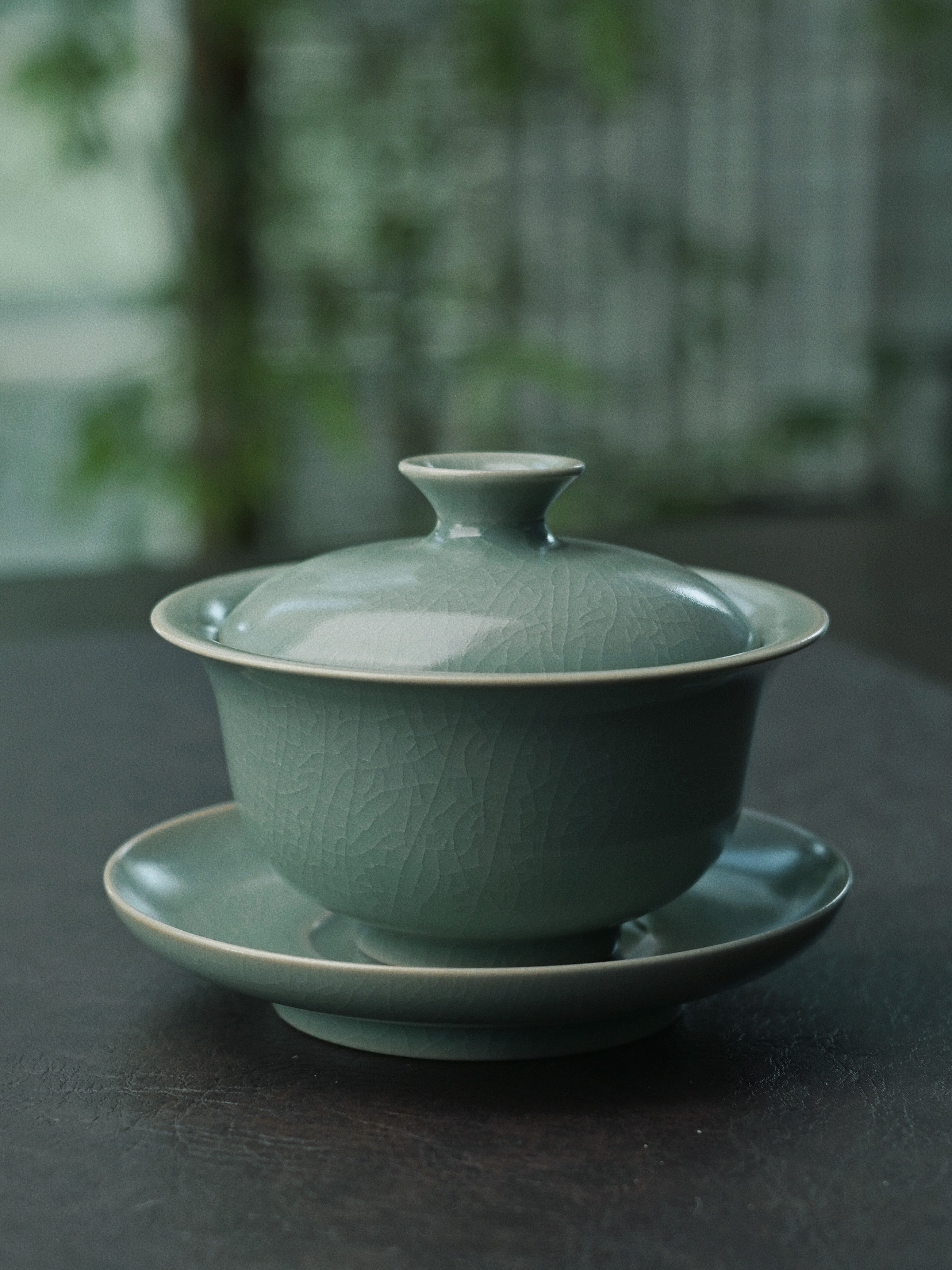 rukiln sky blue crackle gaiwan – Ru Porcelain Gaiwan (Tea Bowl) with Crab-Claw Crackle Patterns by Kungfuyang
