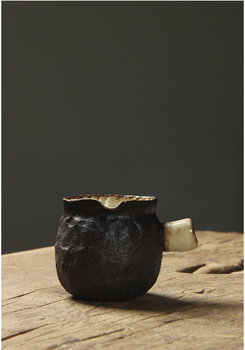 rustic texture ceramic cup – Wabi-sabi Style Coarse Pottery Fairness Cup by Kungfuyang