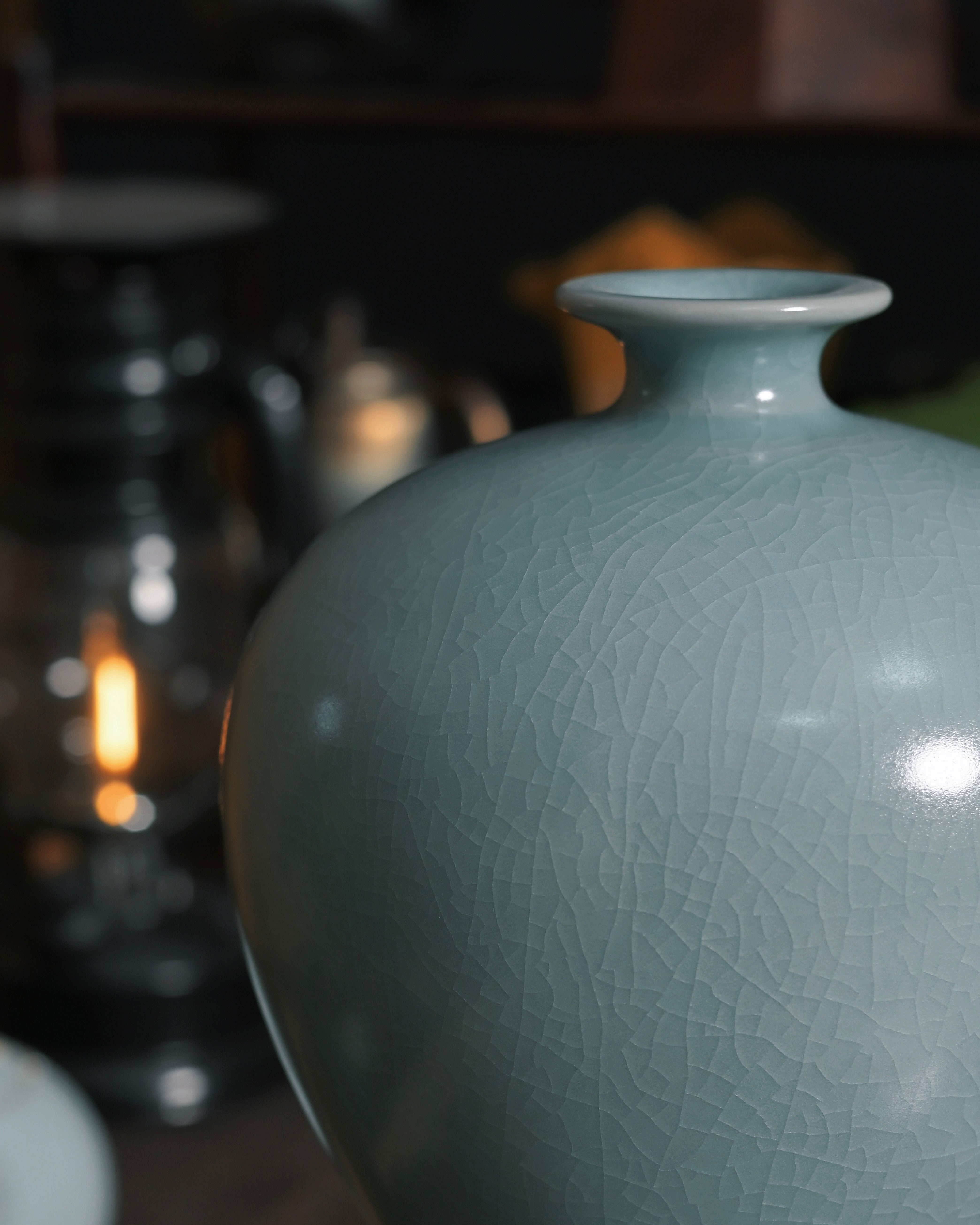 ruyao cicada wing crackle pattern – Ru Ware Celadon Glaze Plum Vase by Kungfuyang