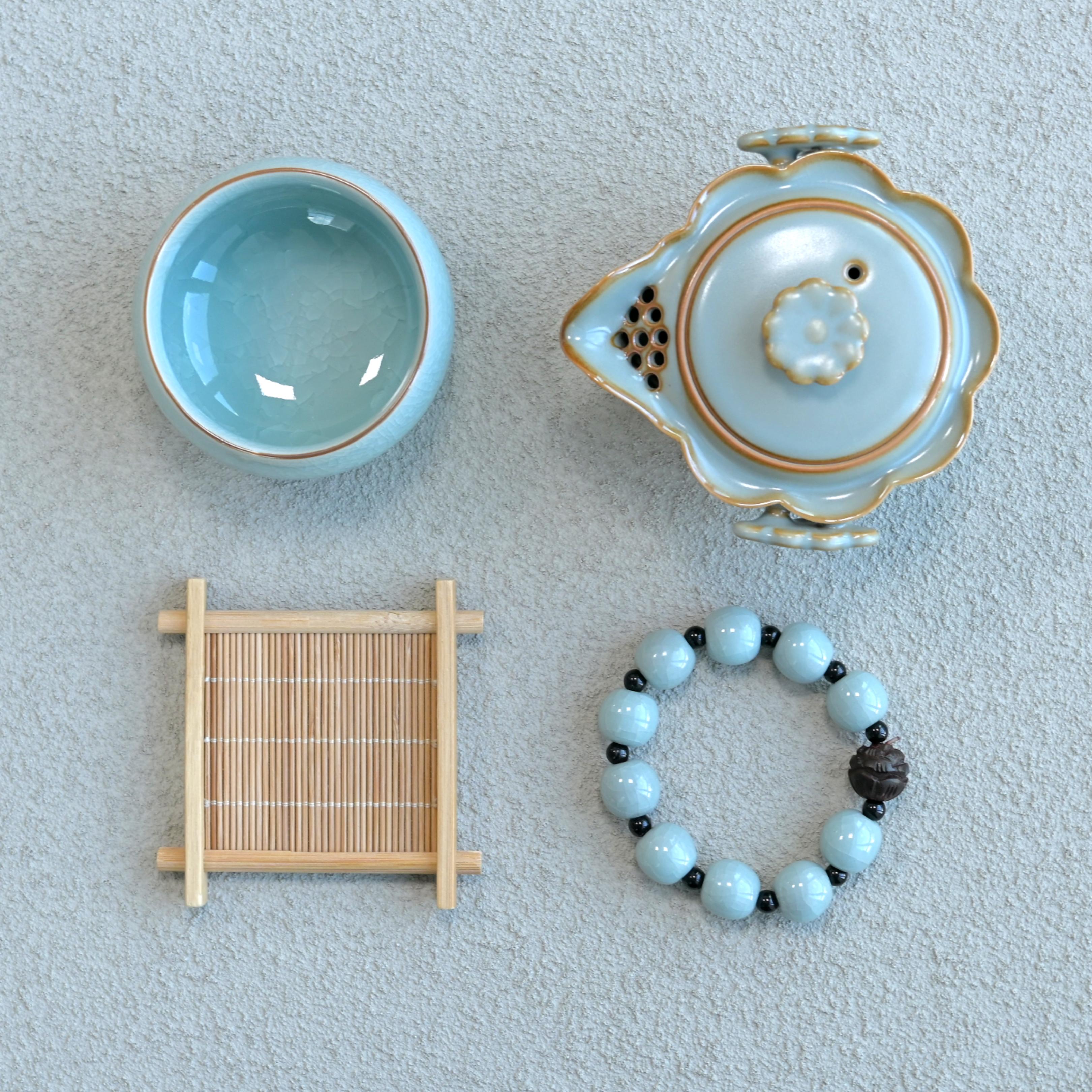 ruyao sky blue tea ware – Ru Porcelain (Ruyao) Sky Blue Bracelet by Kungfuyang