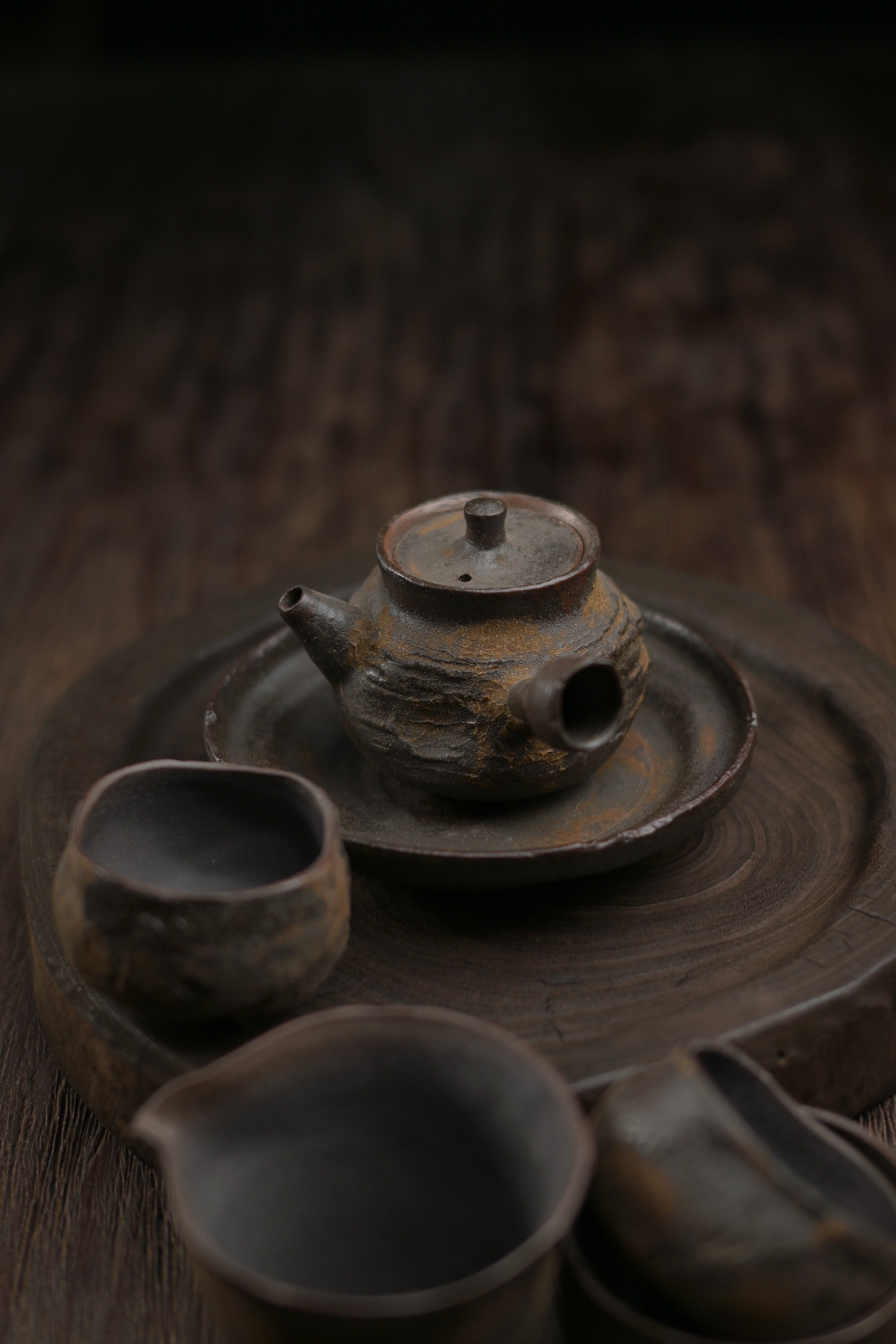 Kungfuyang food safe tea ware – Wabi-Sabi Handcrafted Wood-Fired Coarse Clay Side-Handle by Kungfuyang