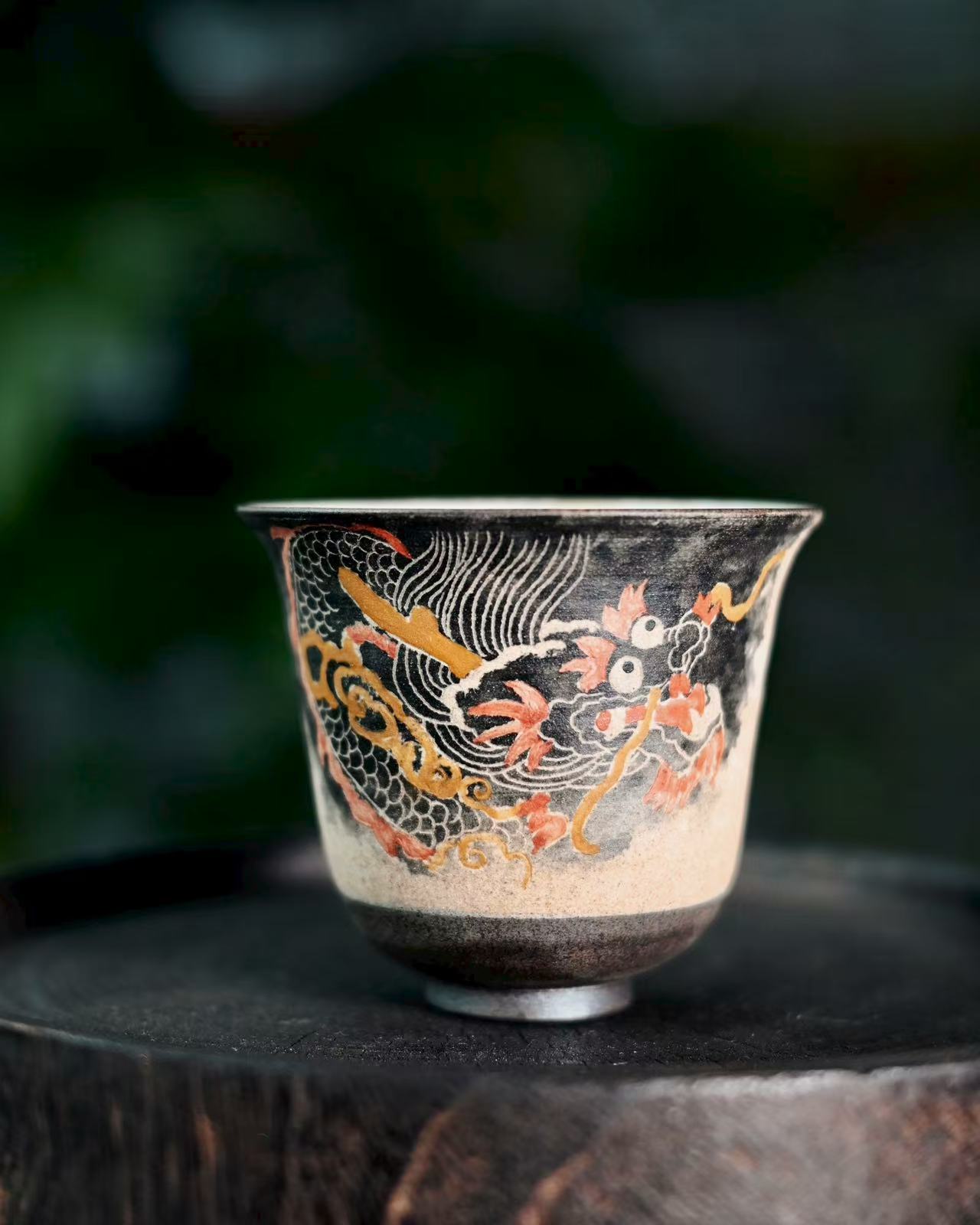 Kungfuyang hand carved flying dragon pattern – Jingdezhen Hand-Carved and Hand Painted Dragon Teacup by Kungfuyang