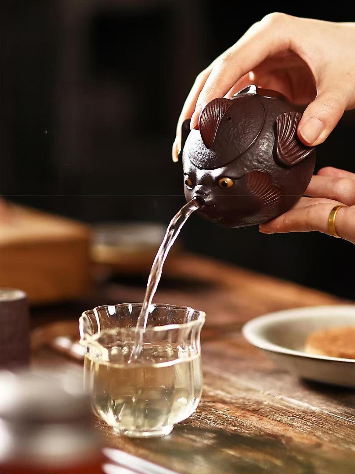 Kungfuyang handmade yixing teapot pufferfish – Yixing Zisha "Pufferfish" Teapot by Kungfuyang