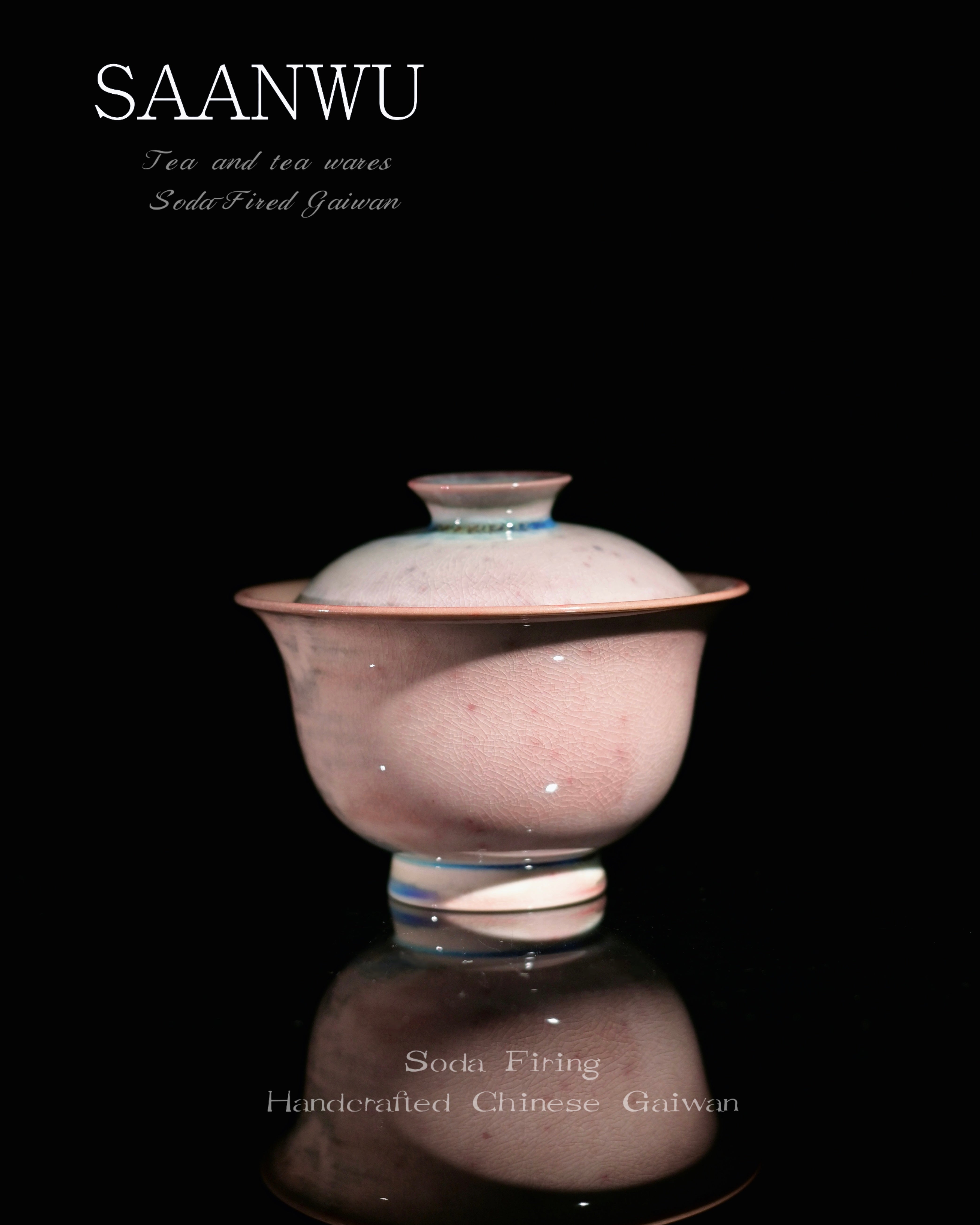 Kungfuyang oriental tea room gaiwan – Unique Piece Handmade Soda-Firing Blush Glaze Gaiwan 100ml by Kungfuyang