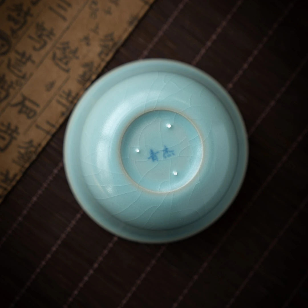 Kungfuyang ru ware teacup – Ru Ware "Sesame Nail" Teacup Ice-Crackle Pattern 80ml by Kungfuyang