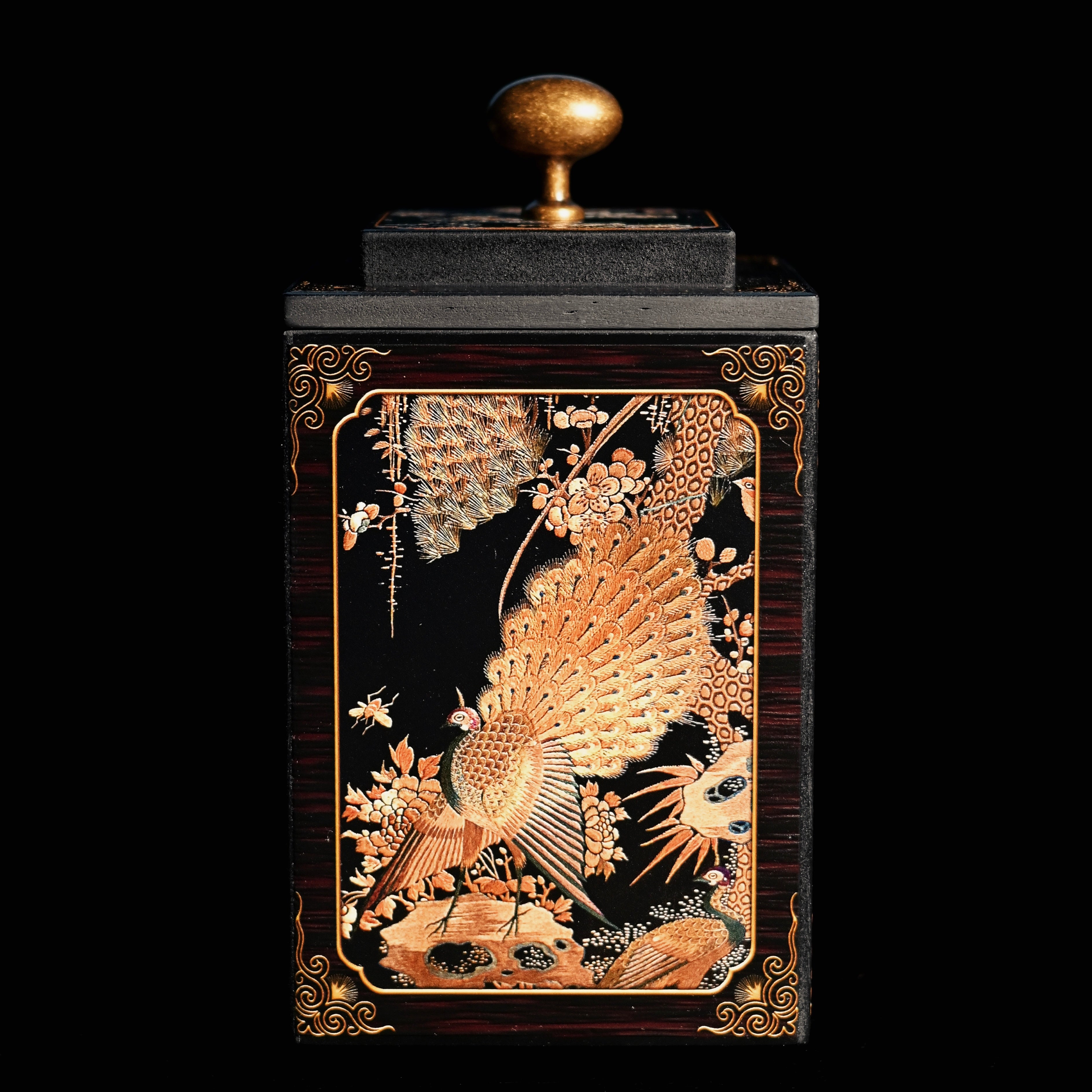 Kungfuyang tea caddy – Retro 'Hundred Birds Worshipping Phoenix' Tea Caddy by Kungfuyang