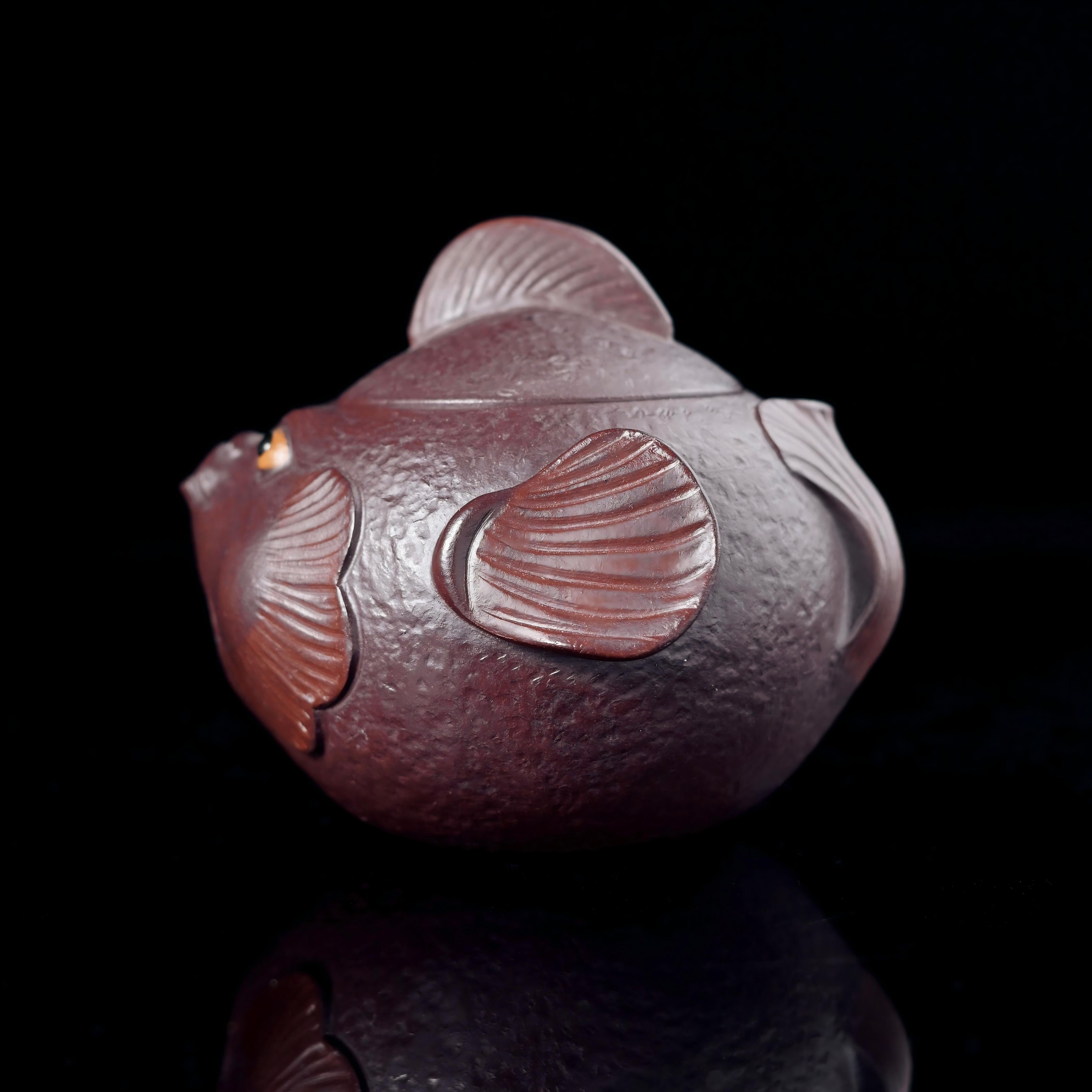 Kungfuyang yixing handmade pufferfish teapot – Yixing Zisha "Pufferfish" Teapot by Kungfuyang