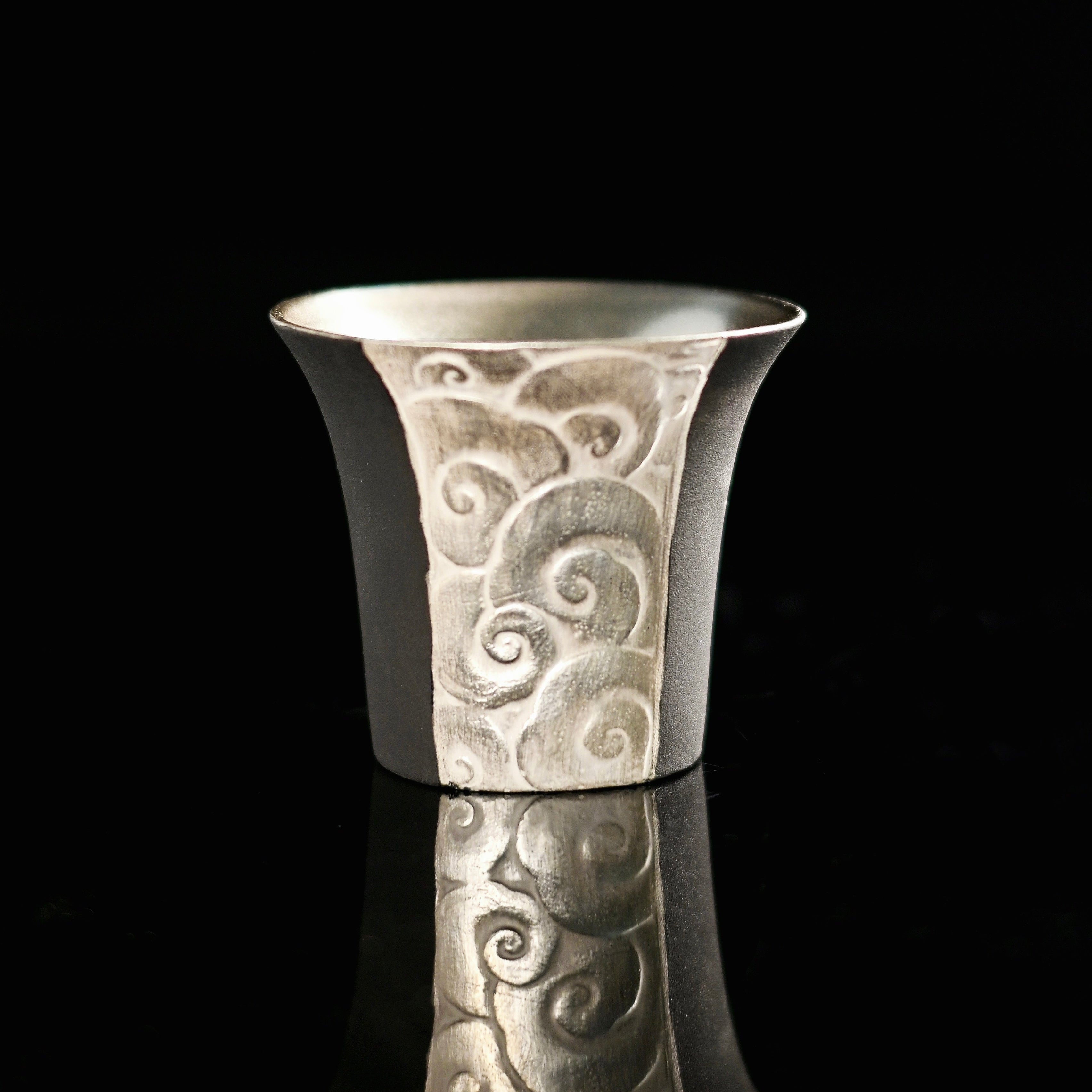 silver coated chinese ceramic cup – Vintage Silver-Gilt Chinese Ceramic Teacup by Kungfuyang