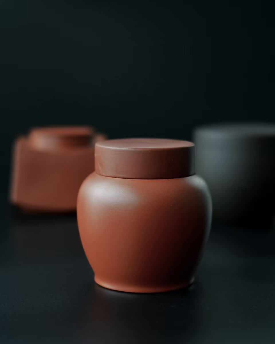 small zisha tea container rustic – Yixing Zisha Clay Portable Tea Caddy by Kungfuyang