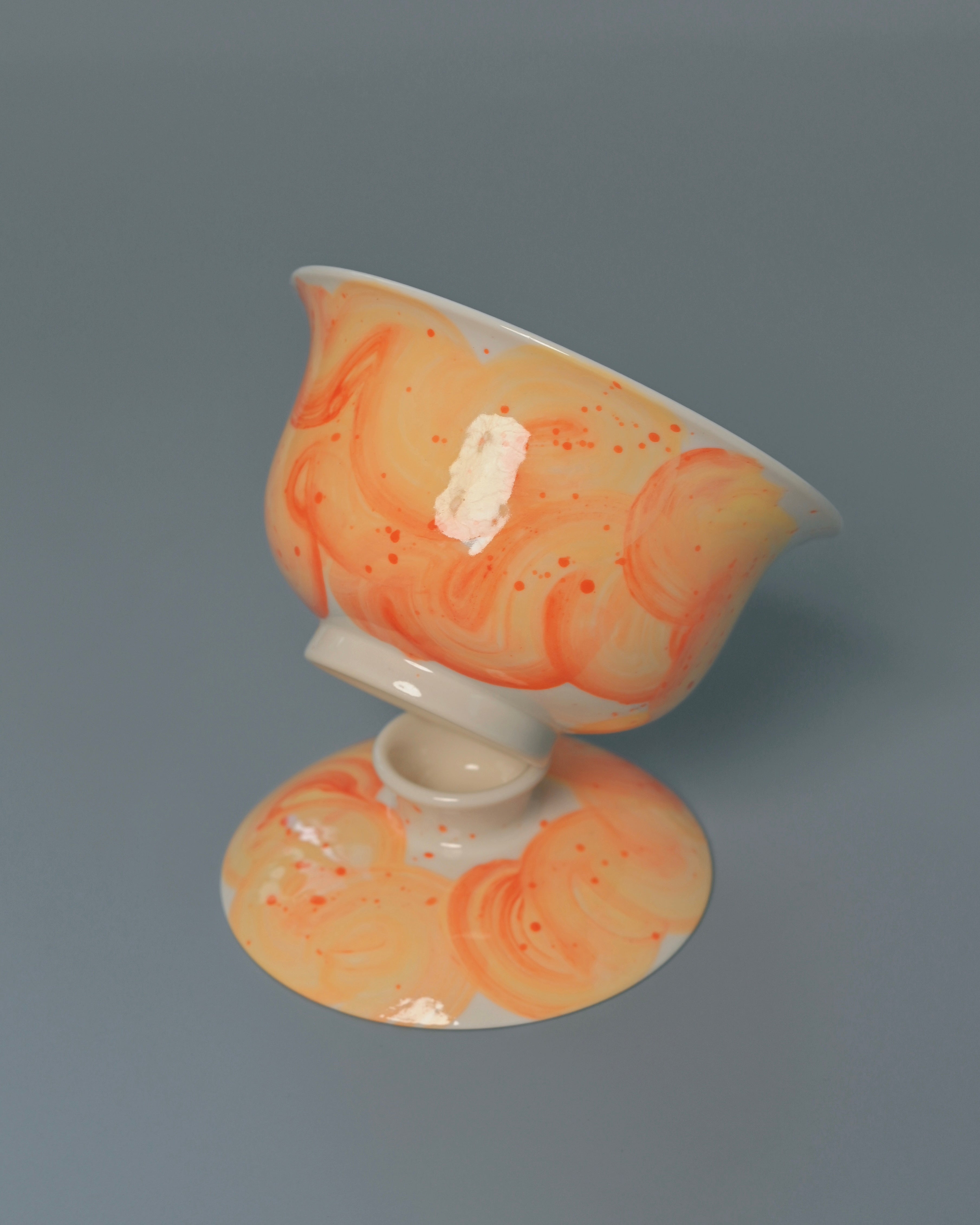 snow plain gaiwan orange – Unique Piece Jingdezhen Handmade Underglaze “Snow Plain” by Kungfuyang