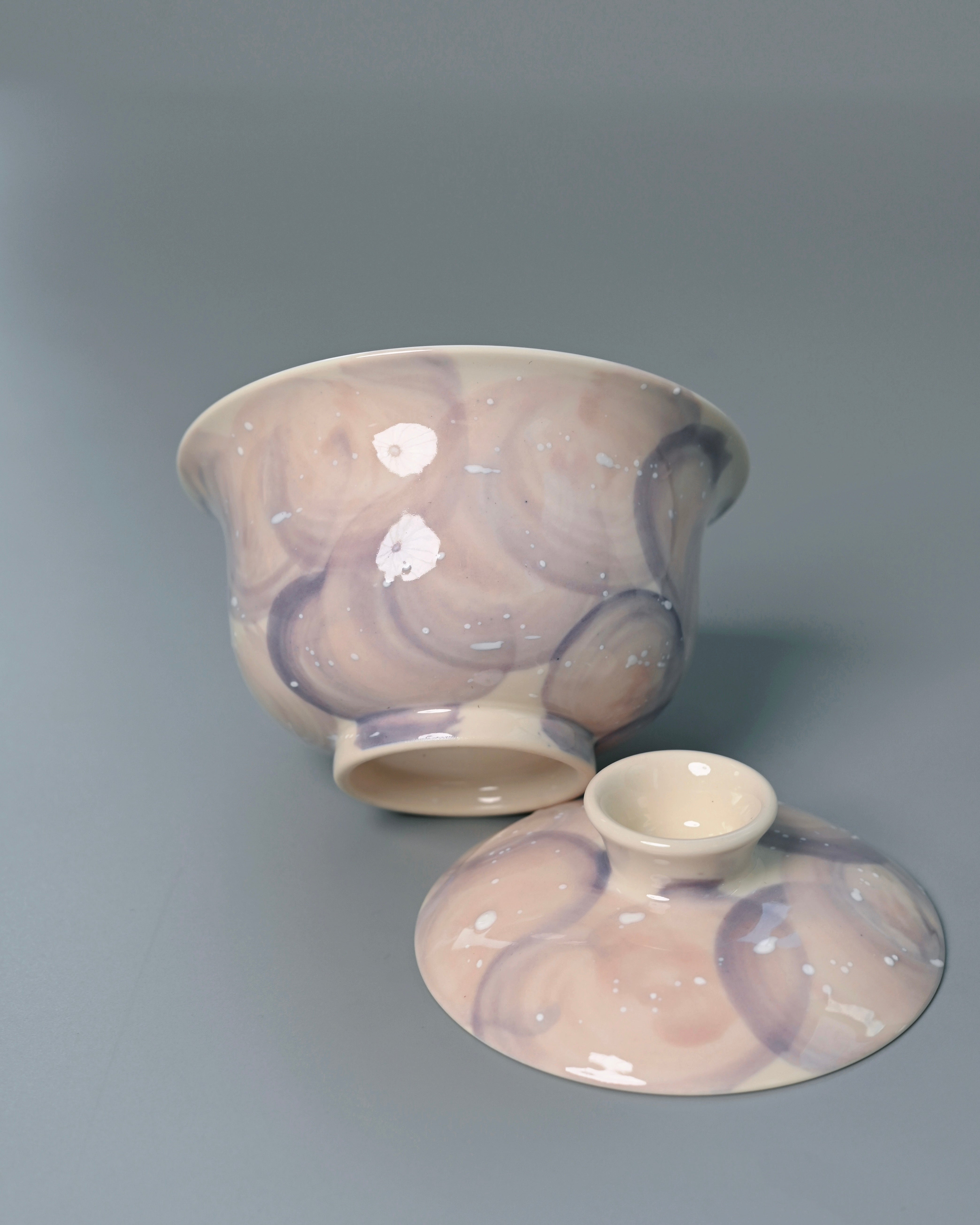 snow plain gaiwan purple – Unique Piece Jingdezhen Handmade Underglaze “Snow Plain” by Kungfuyang