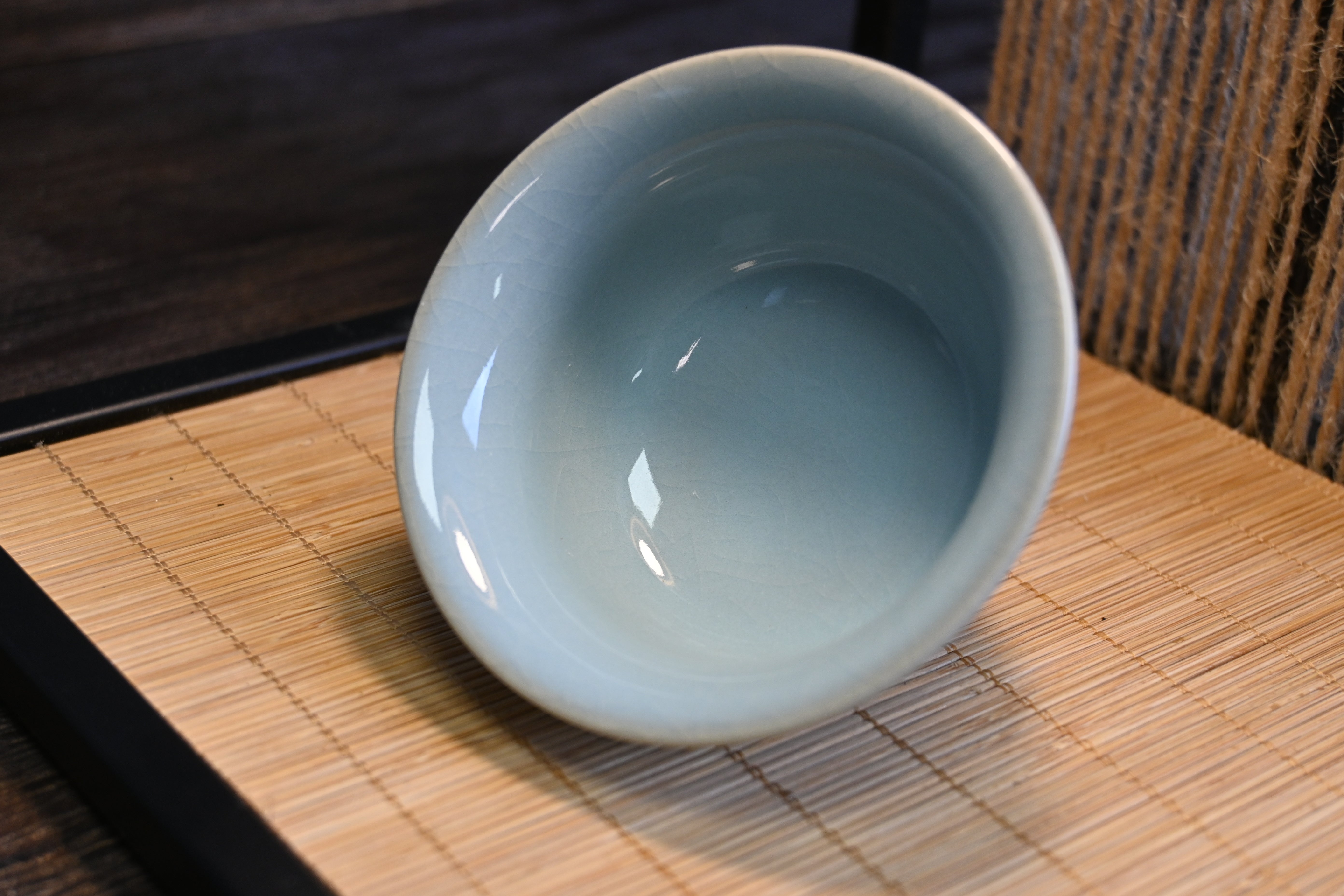 song dynasty ru stoneware crackle glaze – Handcrafted Ru Kiln High-end Teacup Sky-blue by Kungfuyang