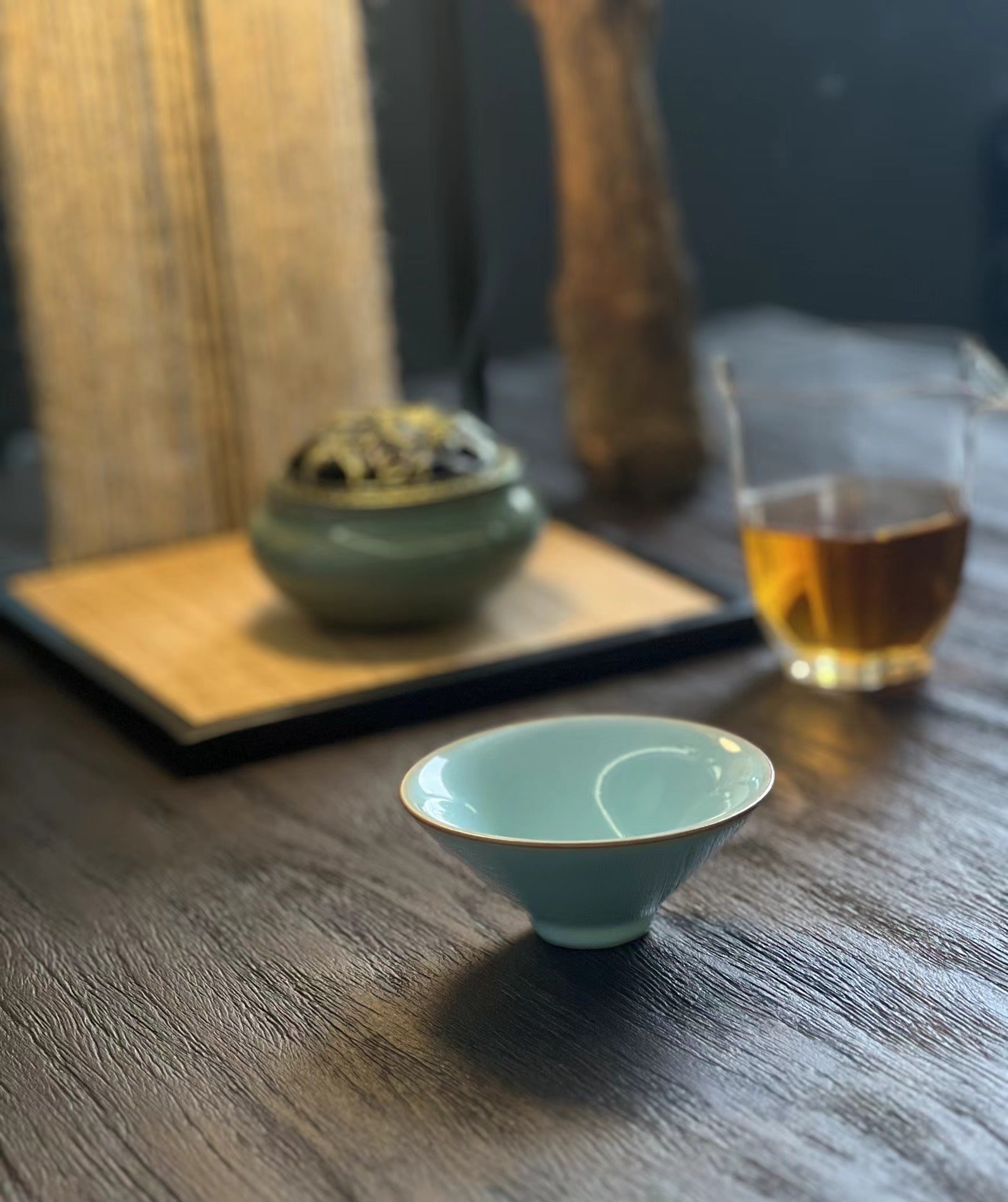 song dynasty ruyao teacup – Handcrafted Ru Kiln High-end Teacup Sky-blue by Kungfuyang