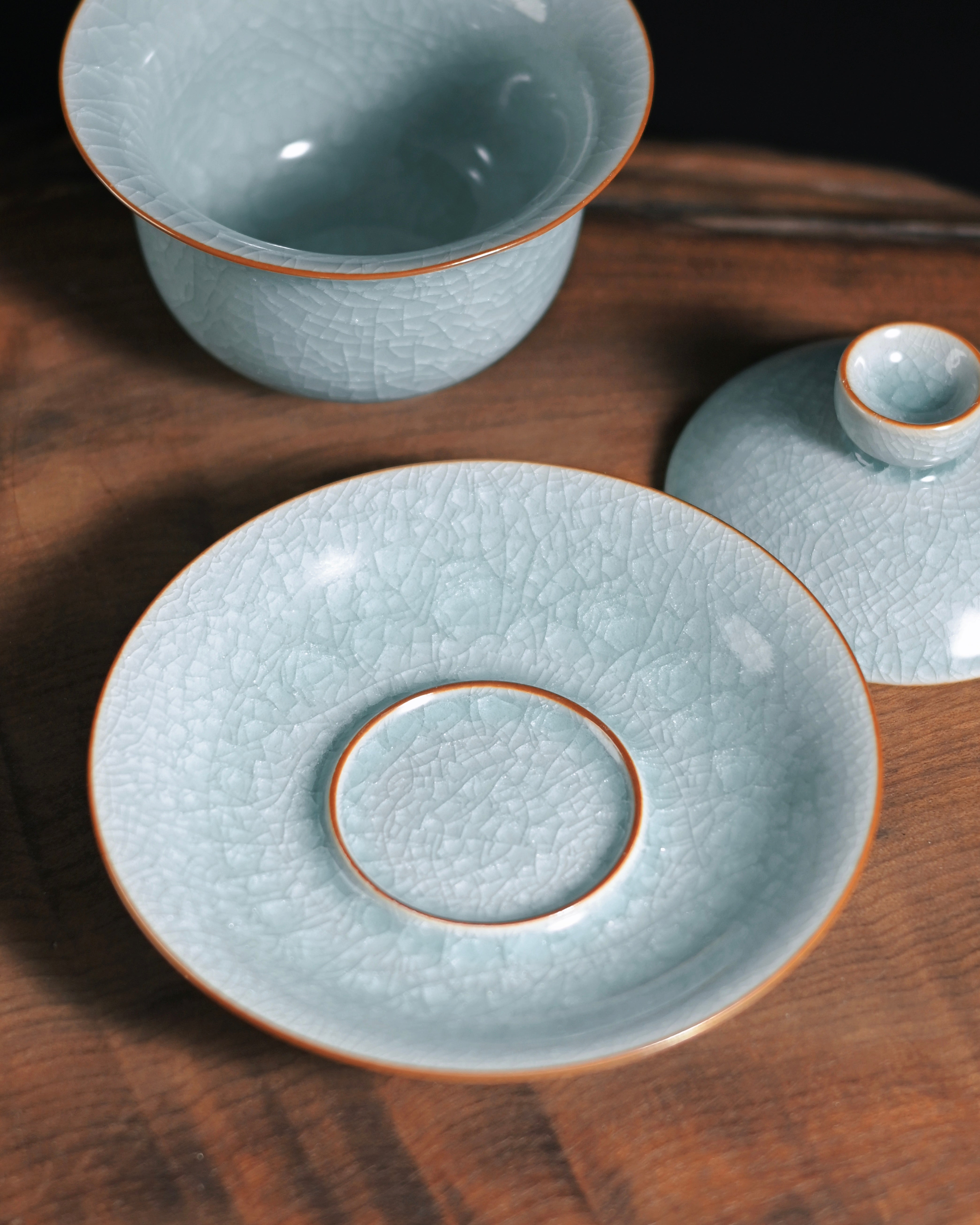 song style ru ware gaiwan set – Ru Ware Gaiwan – “Three Talents” (San Cai) Design 150ml by Kungfuyang