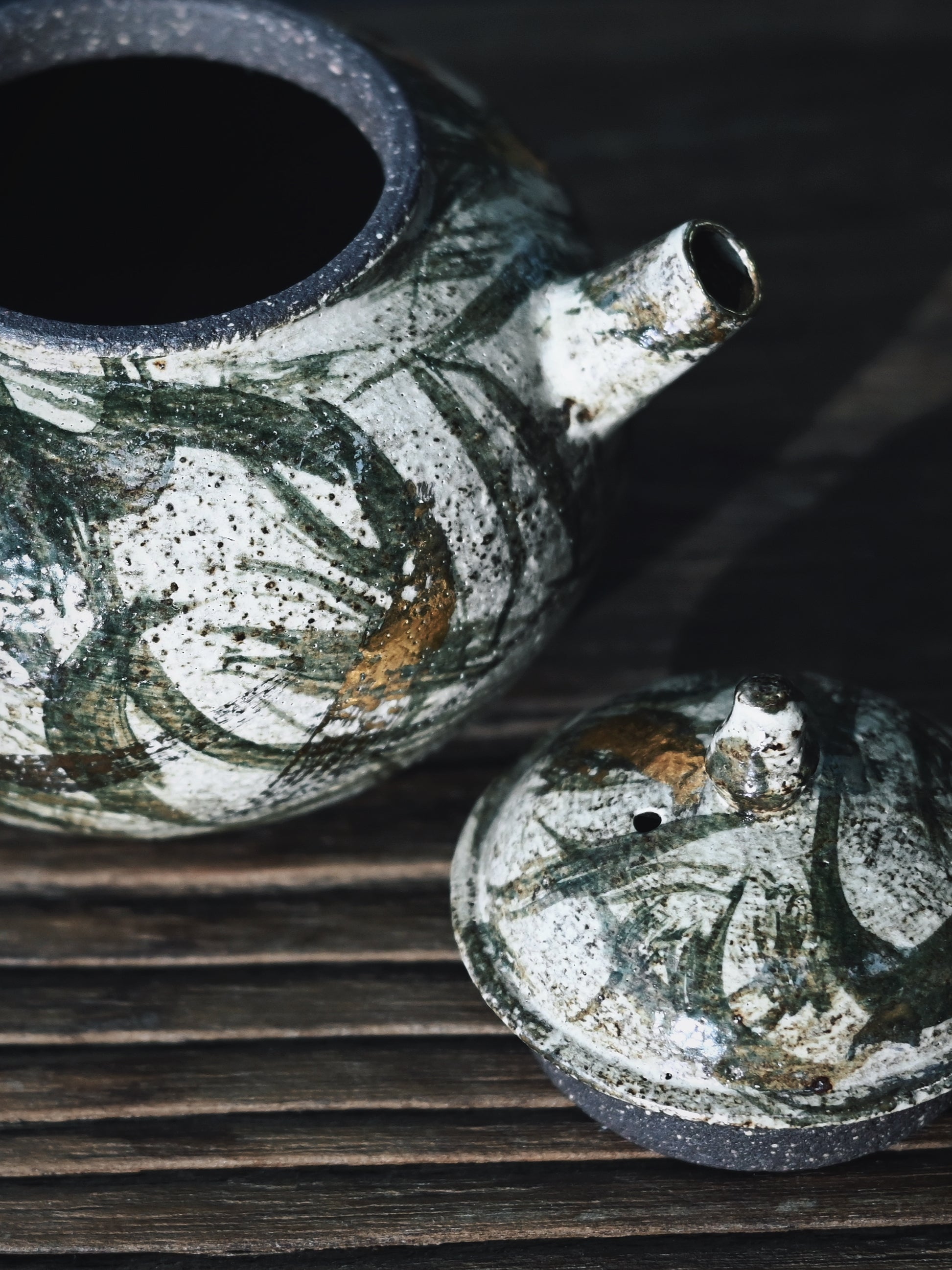 table decoration ceramic tea wares – Old Clay Sketch-Style Hand-Painted Tea Set by Kungfuyang