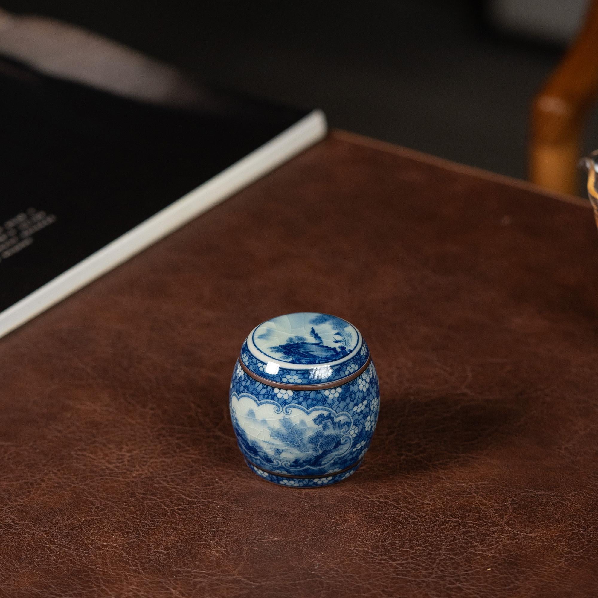 tea accessory gai zhi – Blue-and-White Archaic Glaze Gaiwan / Teapot Lid Holder by Kungfuyang
