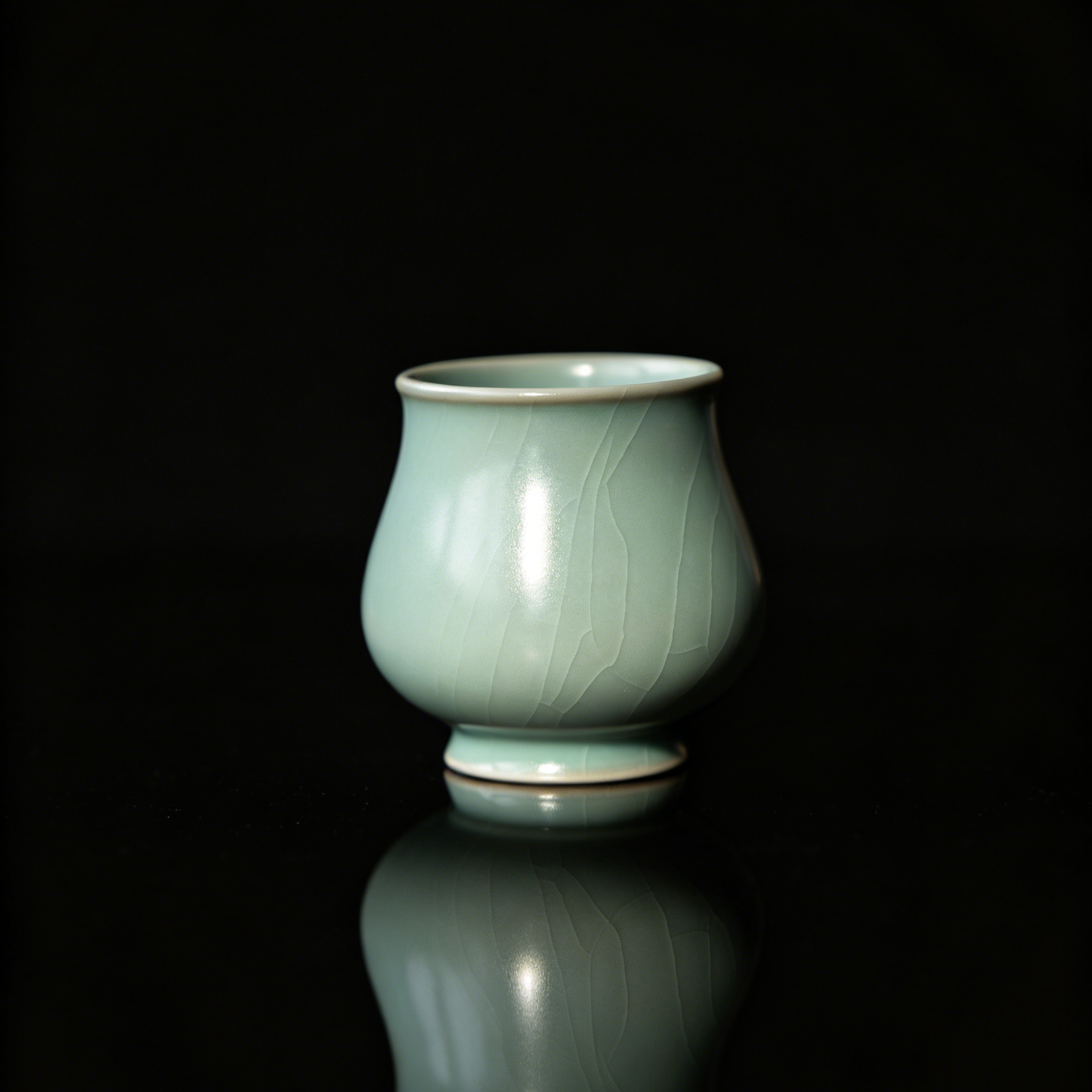 teacup Kungfuyang – Ru Porcelain Sky-Blue Crackled Glaze Magnolia Cup 80ml by Kungfuyang