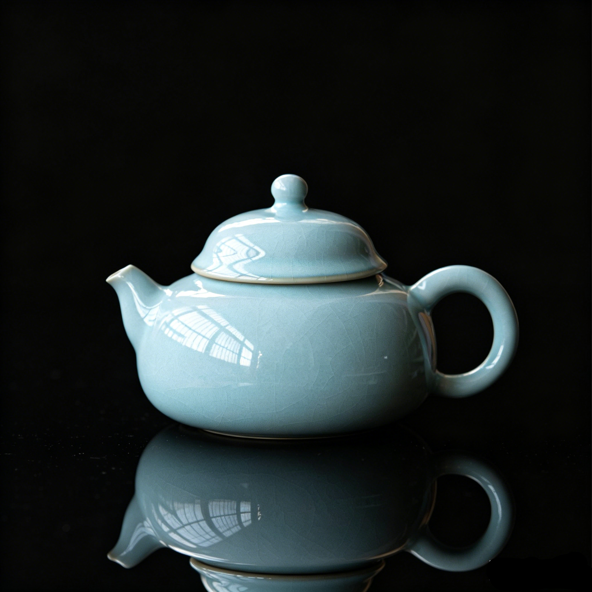 teapot 200ml ru ware – Ru Porcelain Sky-Blue Glaze Crackle Pattern Teapot 200ml by Kungfuyang