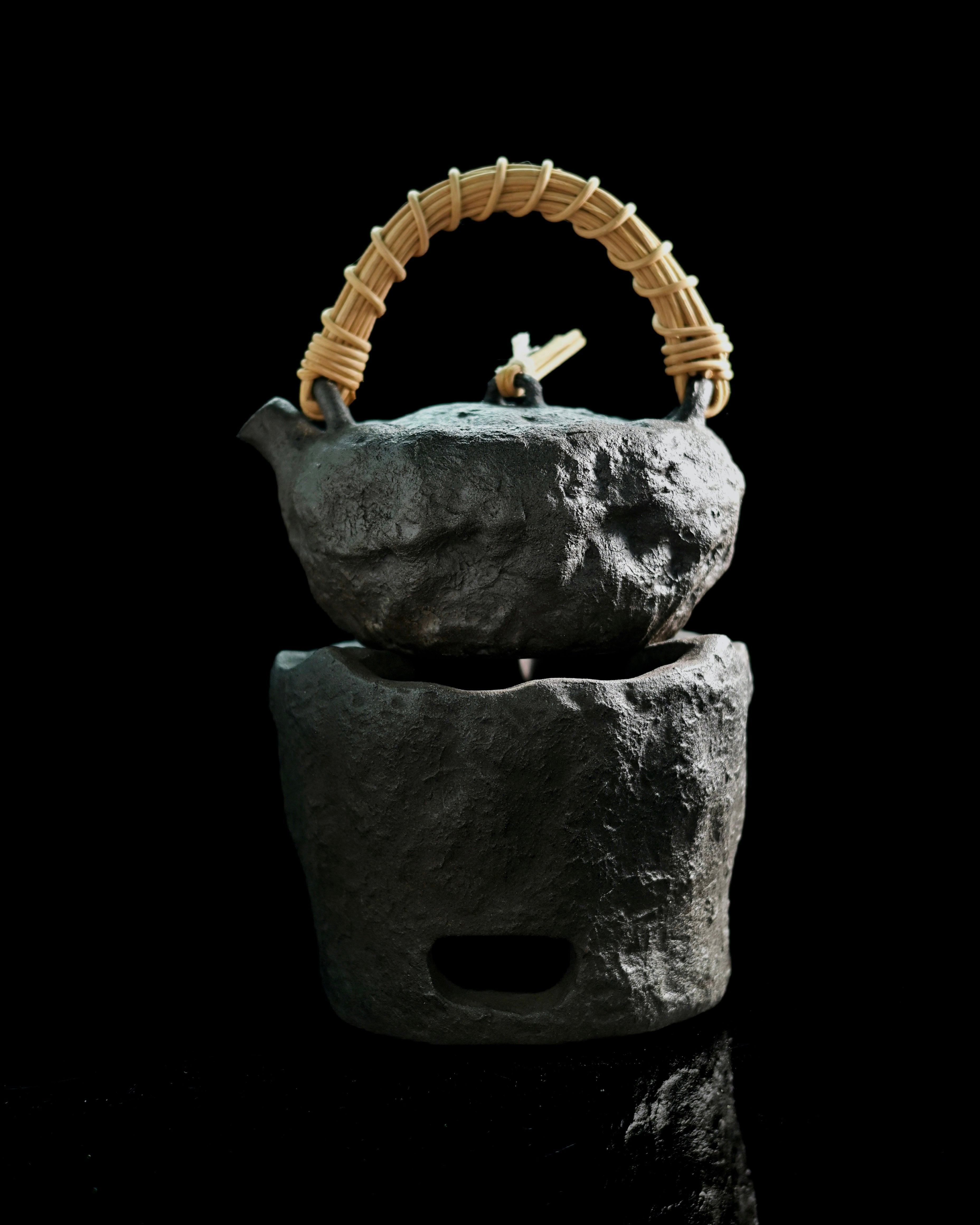 textured surface evolution – Wabi-Sabi Rough Pottery Teapot & Stove Set by Kungfuyang