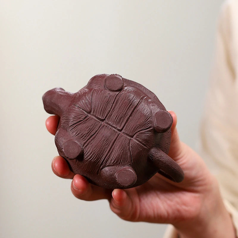 the turtle rabbit yixing zisha teapot – Yixing Zisha Handmade “Longevity Turtle” Teapot with Jade by Kungfuyang