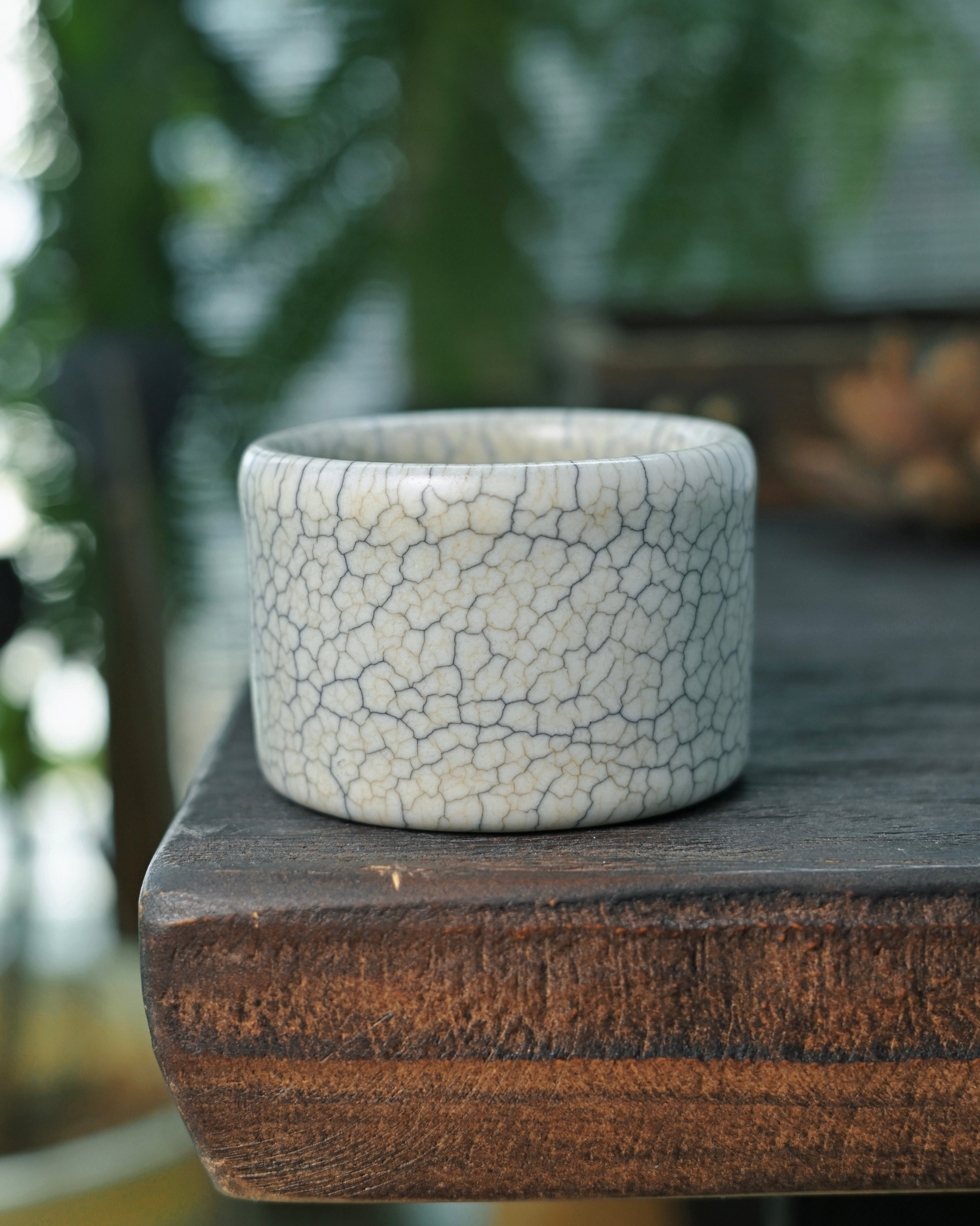 thumb ring ergonomic design cup – Longquan Celadon Ge Kiln Thumb Ring Cup by Kungfuyang