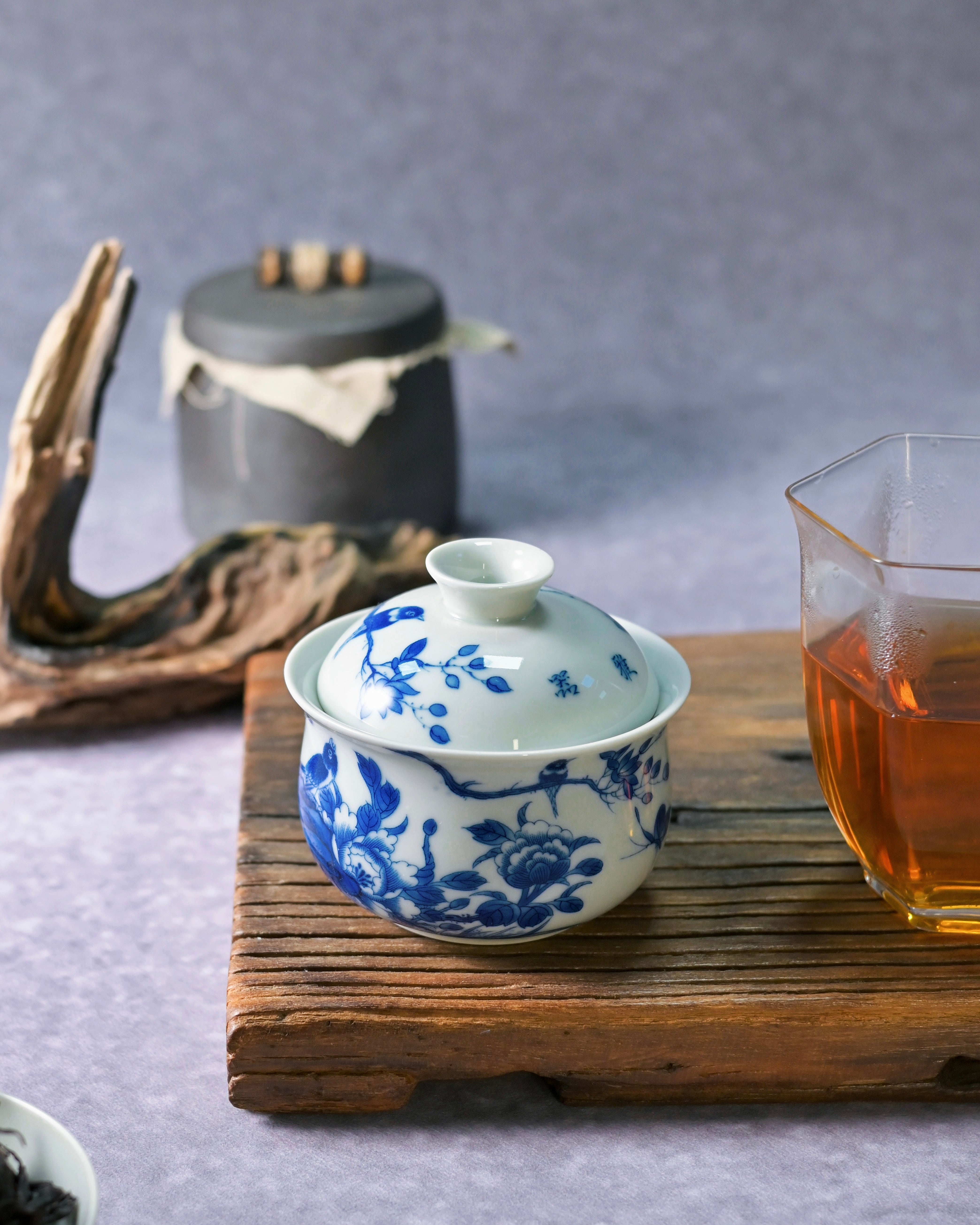 traditional jingdezhen hand painted tea – Jingdezhen Blue and White Birds and Flowers Gaiwan 150ml by Kungfuyang