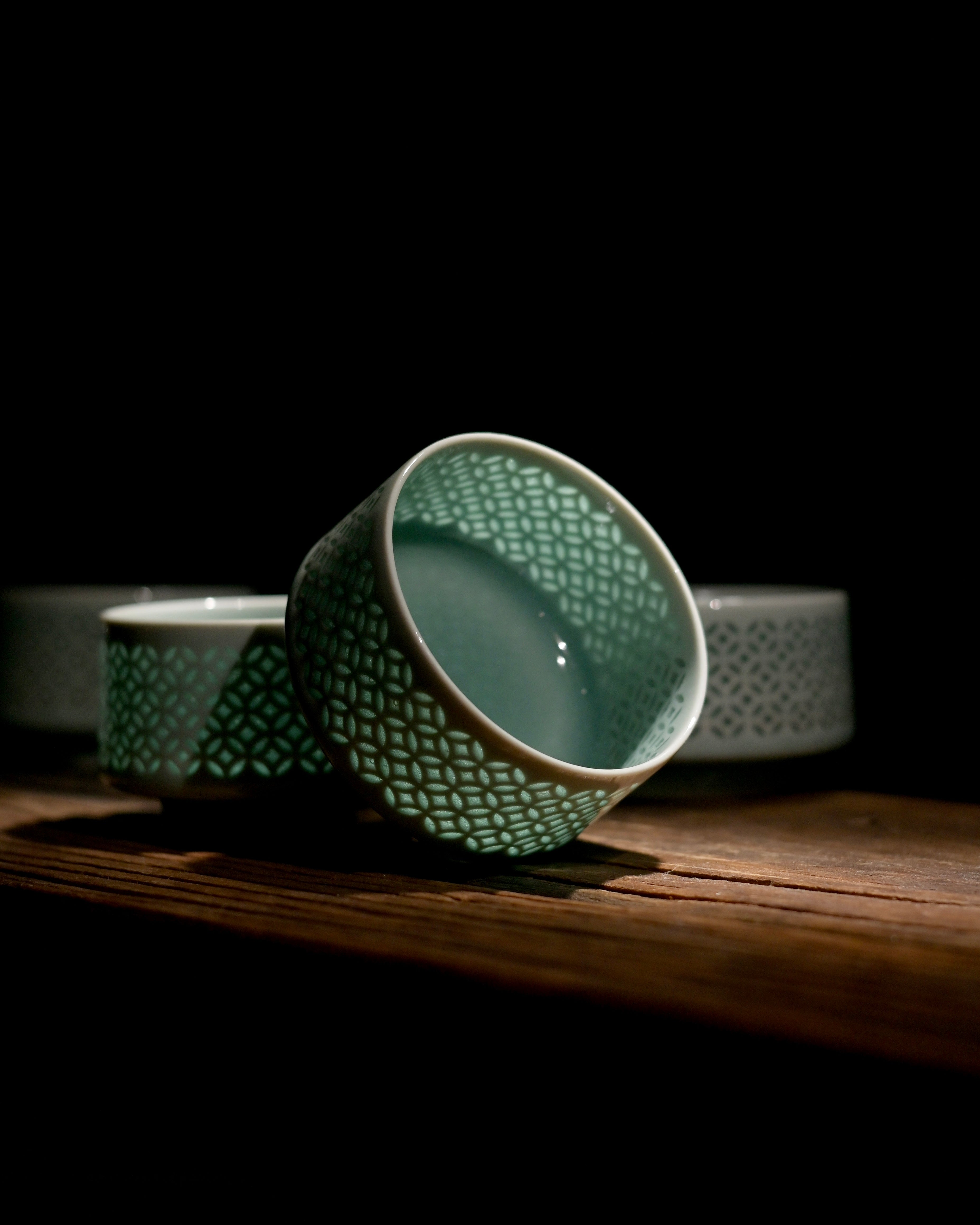 translucent longquan celadon cup – Longquan Celadon Linglong Teacup 70ml by Kungfuyang