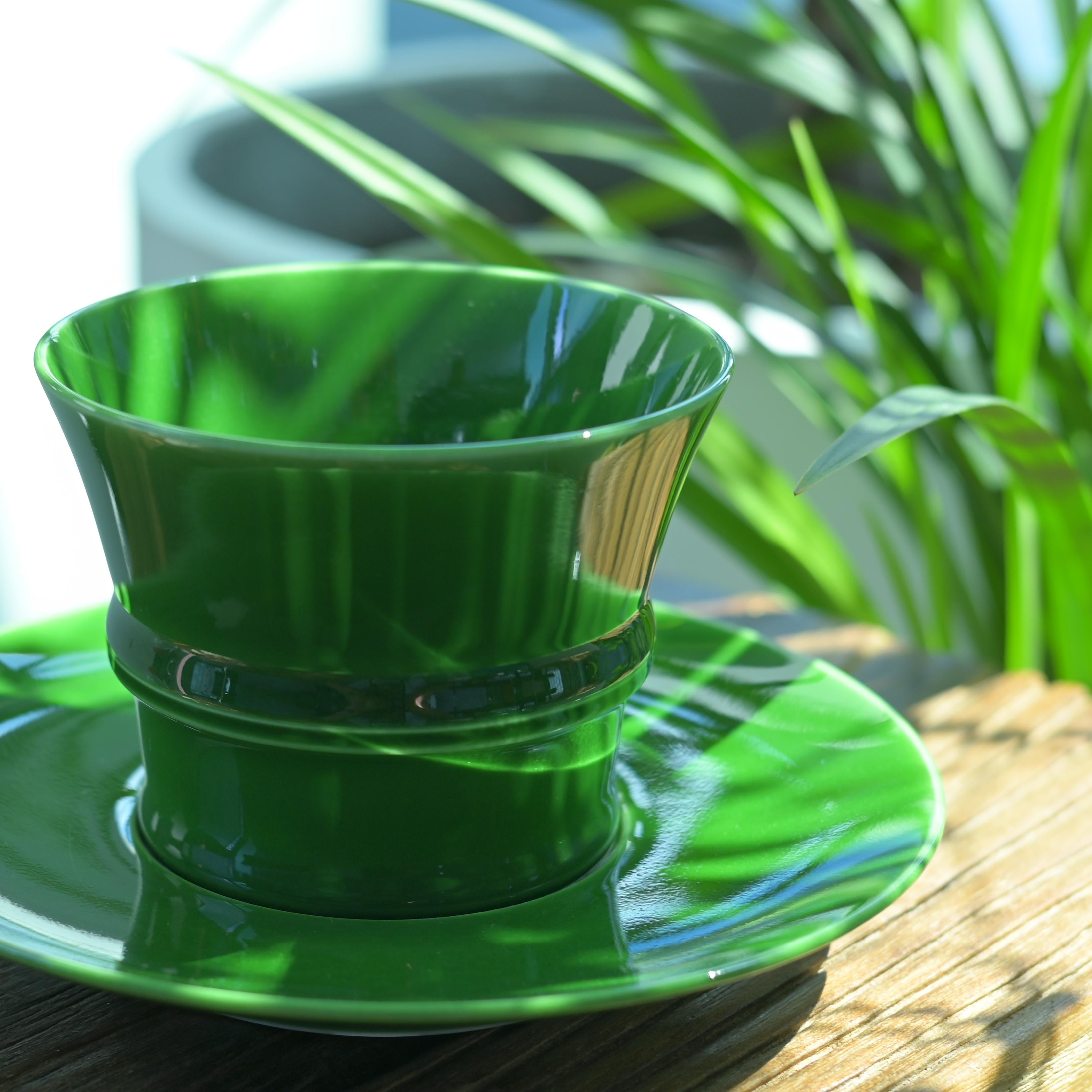 transparent green glaze coffee cup – Handcrafted Jade Green Bamboo Coffee / Teacup by Kungfuyang