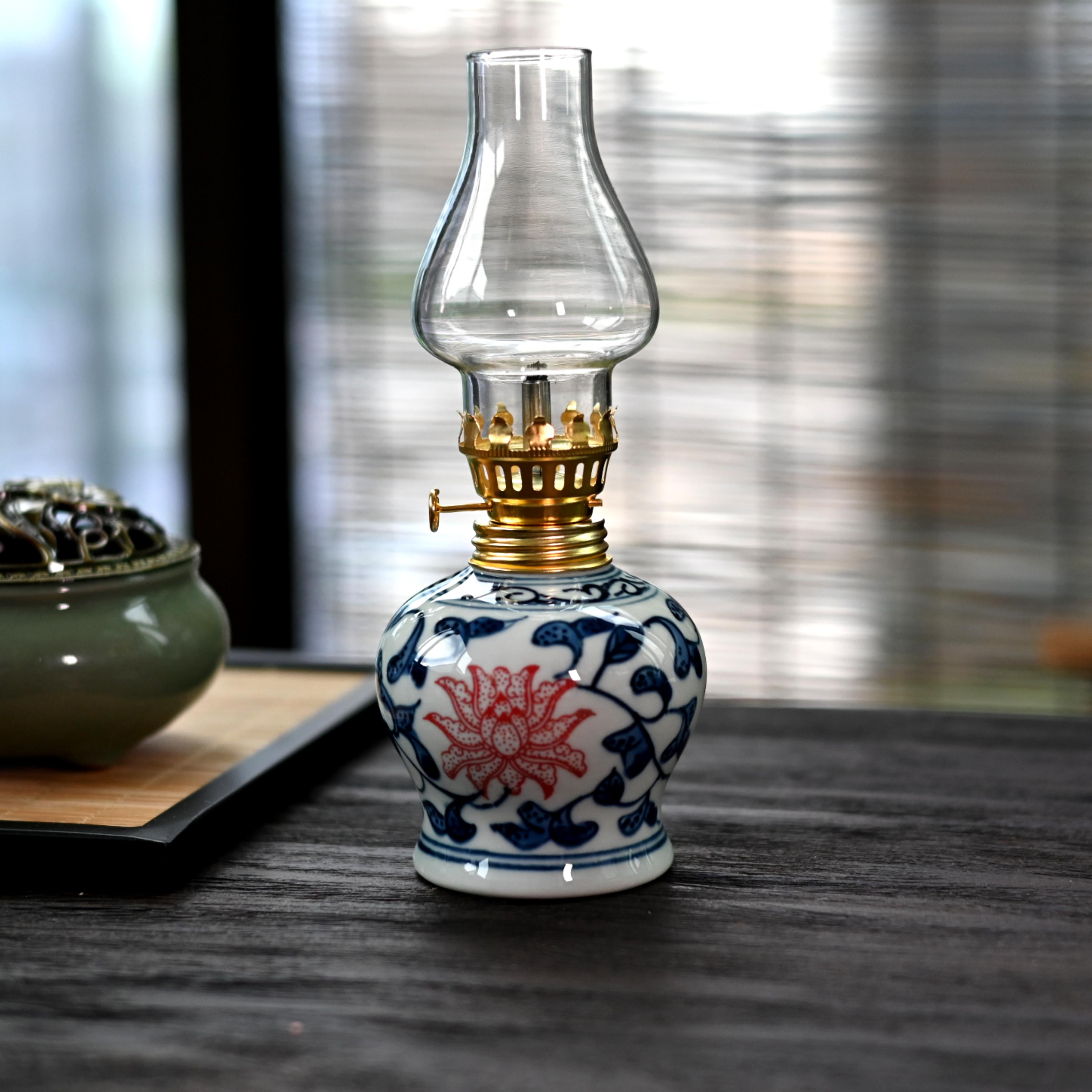 underglaze blue red ceramic butter lamp – Jingdezhen Blue and White Underglaze Red Butter Lamp by Kungfuyang