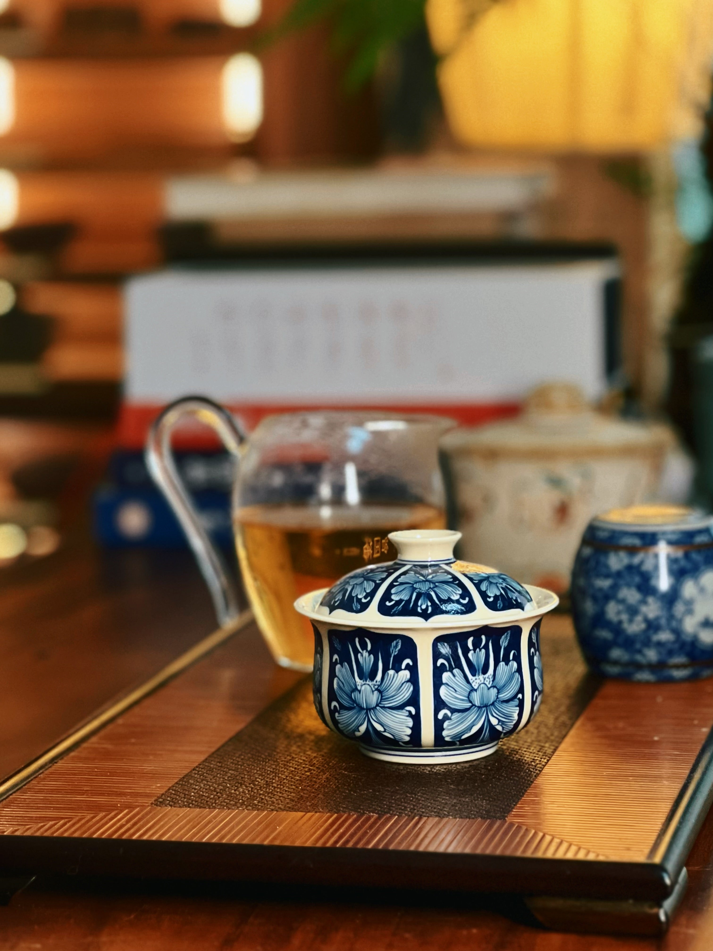 underglaze painting porcelain gaiwan – Antique-Style Blue-and-White Peony Gaiwan 140ml by Kungfuyang