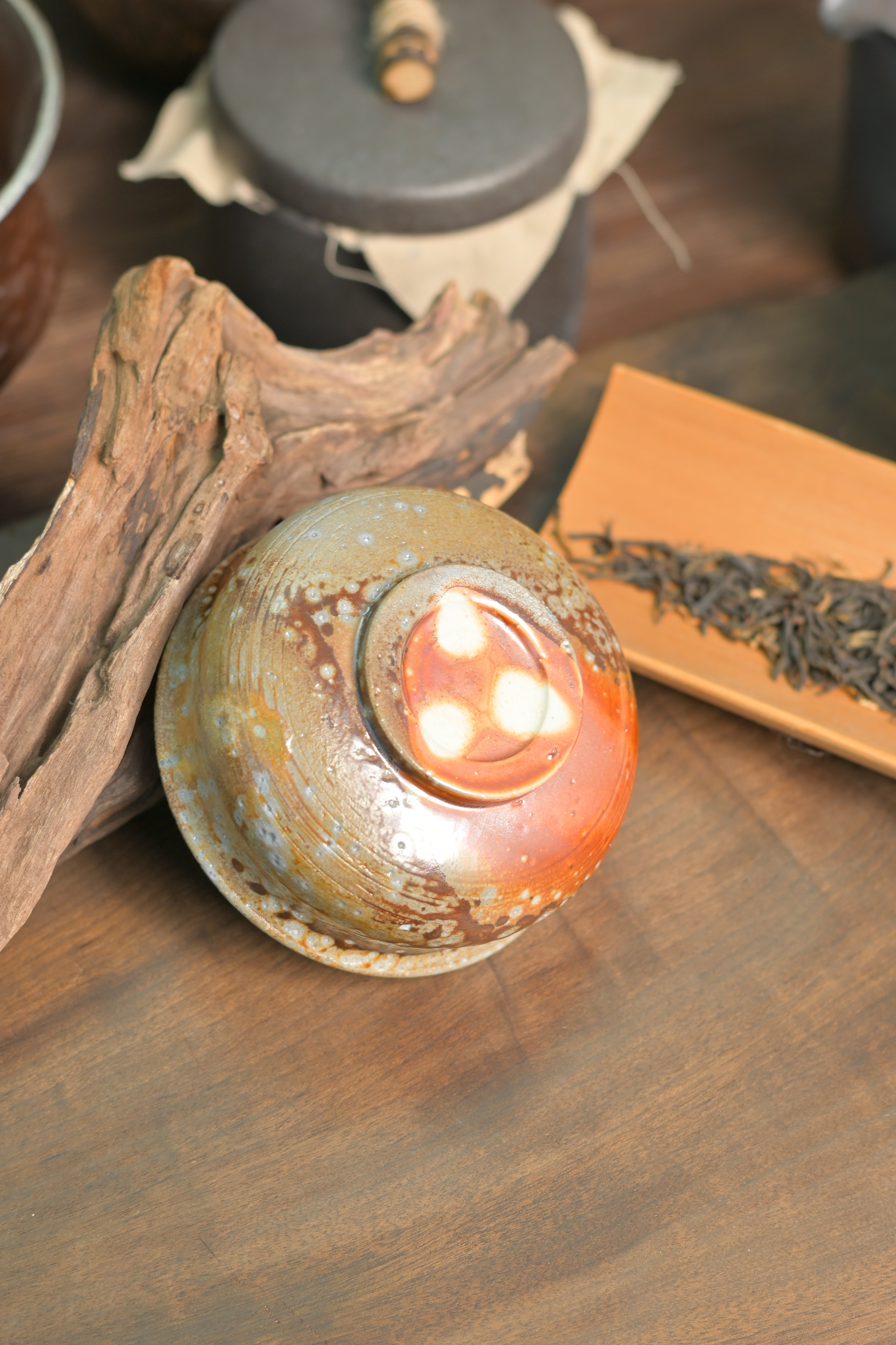 unique piece wood fired coarse pottery – Unique Piece Wood-Fired Coarse Pottery Pu'er Cup 80ml by Kungfuyang, view 3-2