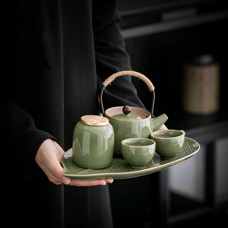 vintage celadon plum green tea set – Longquan Celadon Tea Set – Plum Green by Kungfuyang